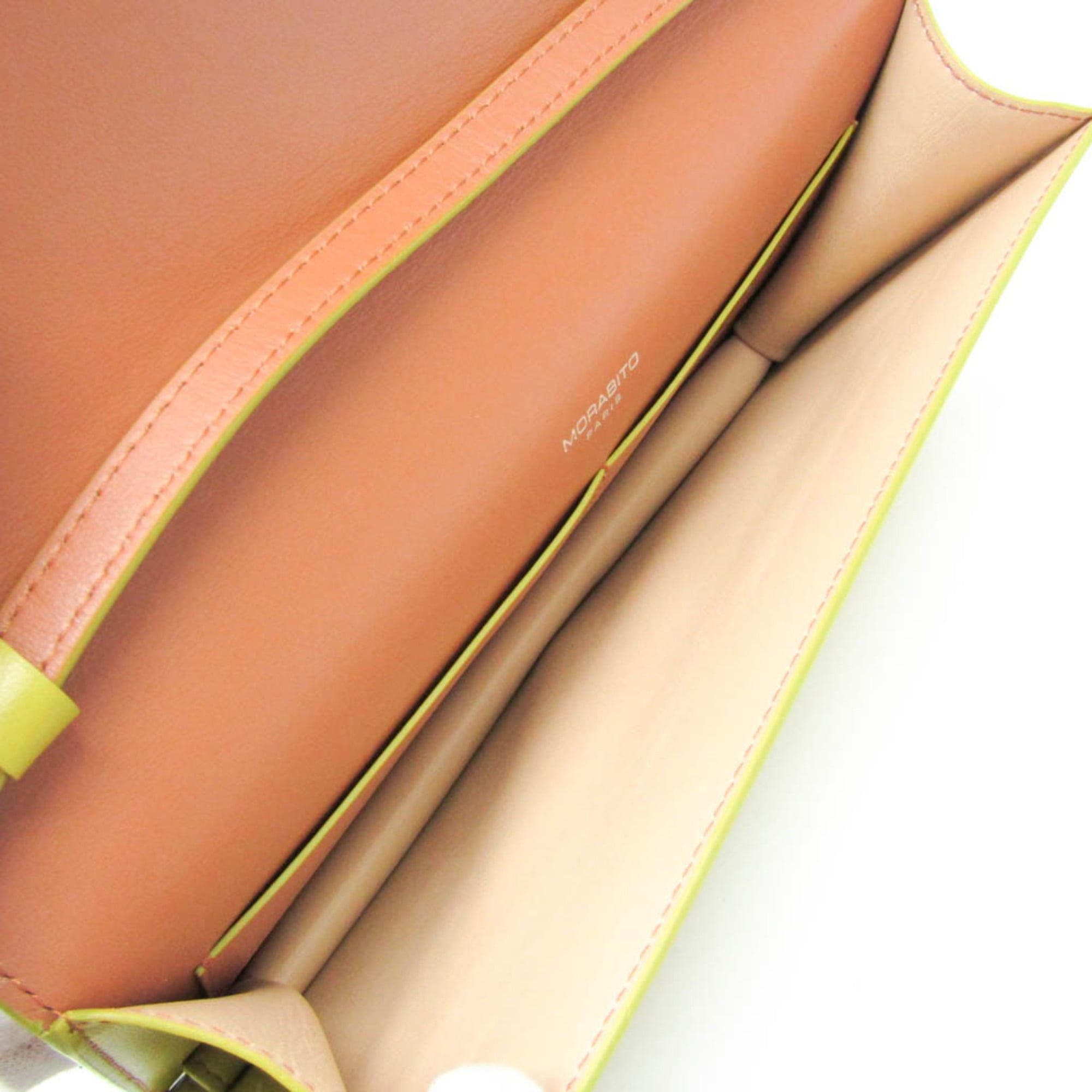 Other Morabito Le Blason Women's Leather Clutch Bag,Shoulder Bag Brown,Light Green Size ONE SIZE - 4 Thumbnail