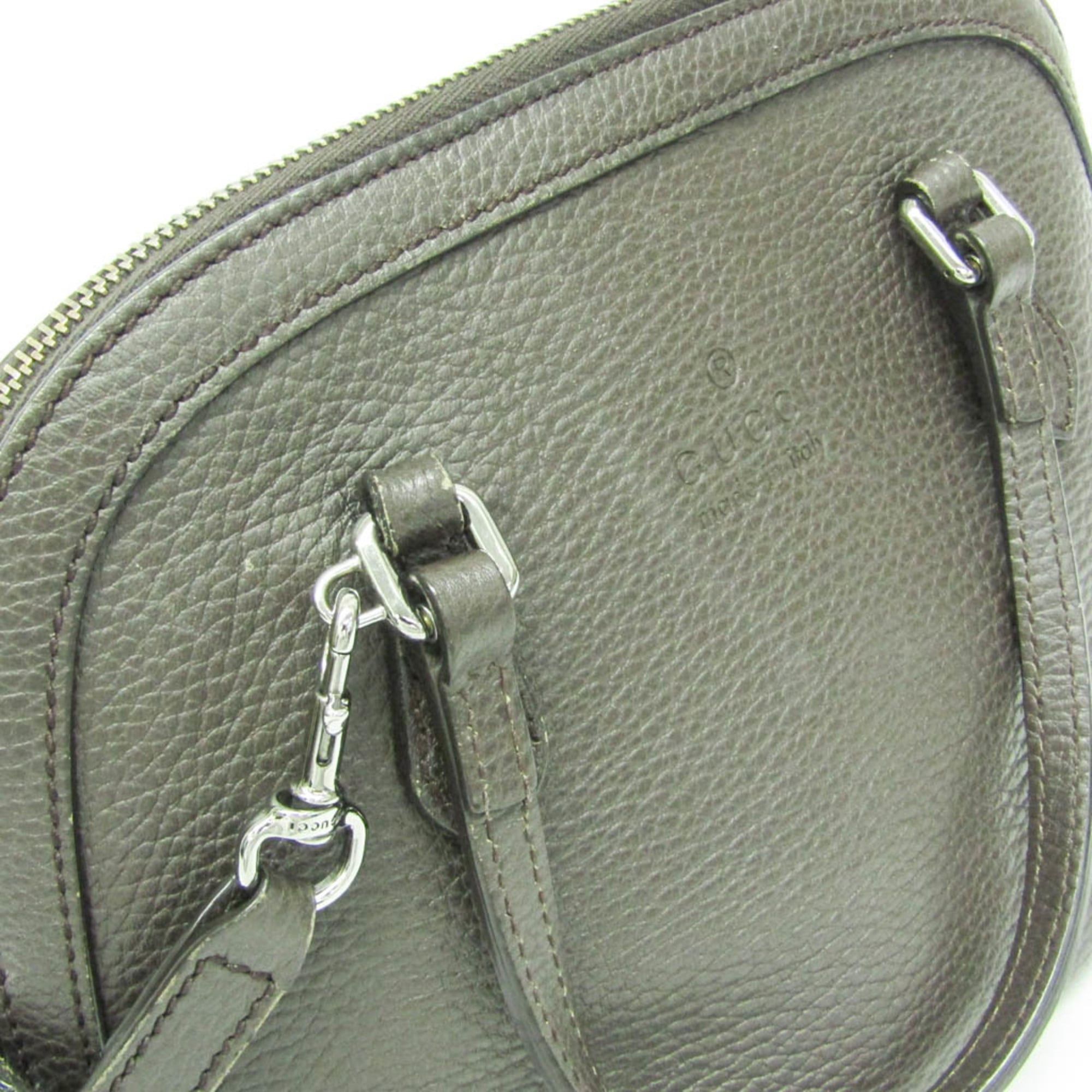 Gucci Gucci 341504 Women's Leather Handbag,Shoulder Bag Dark Brown Size ONE SIZE - 11 Thumbnail