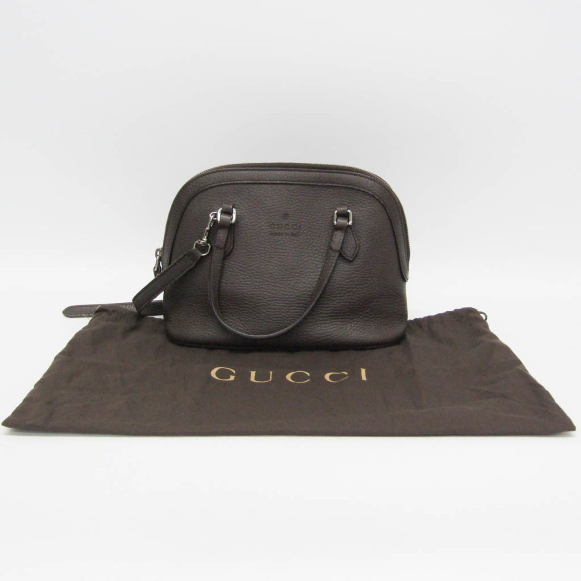 Gucci Gucci 341504 Women's Leather Handbag,Shoulder Bag Dark Brown Size ONE SIZE - 2 Thumbnail