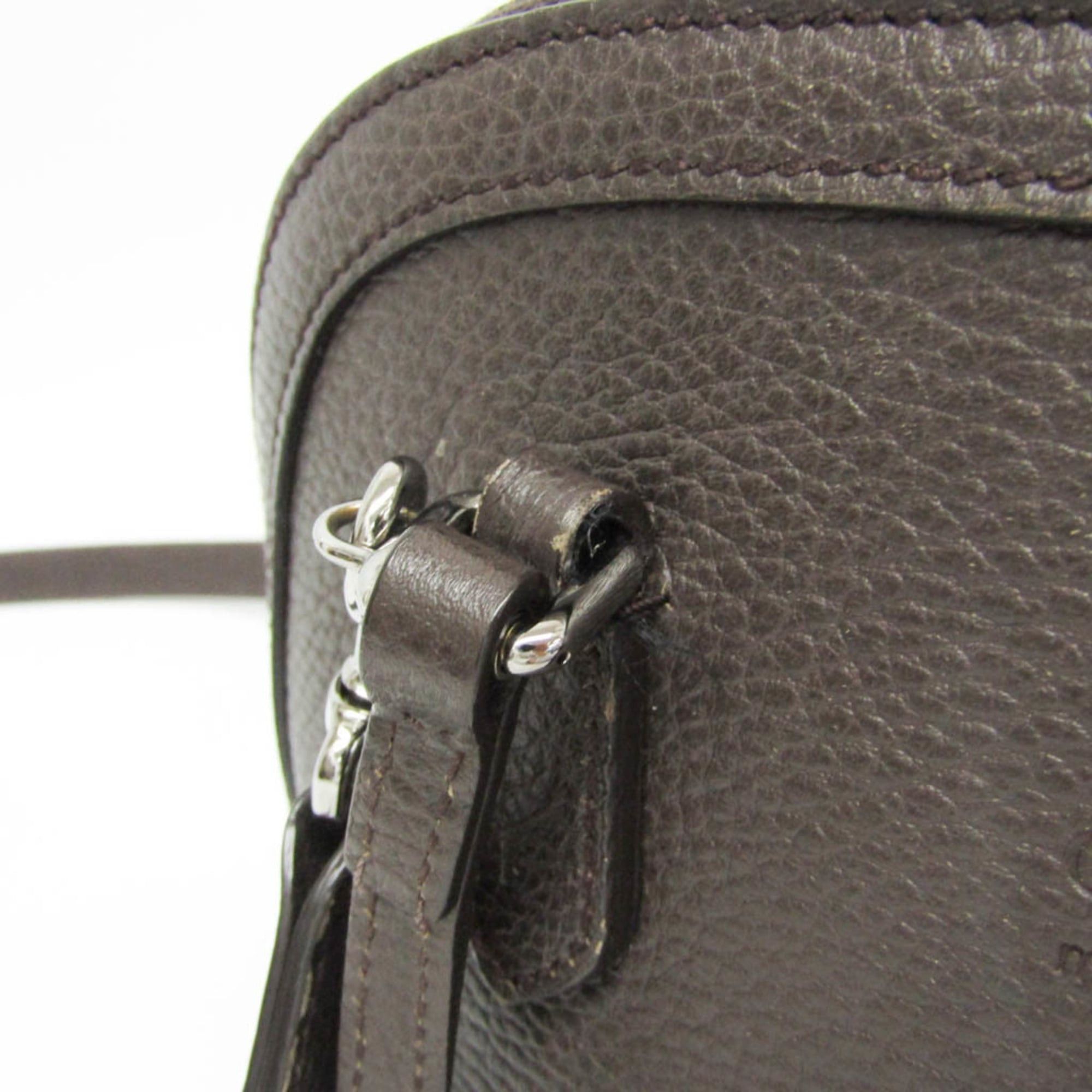 Gucci Gucci 341504 Women's Leather Handbag,Shoulder Bag Dark Brown Size ONE SIZE - 8 Thumbnail