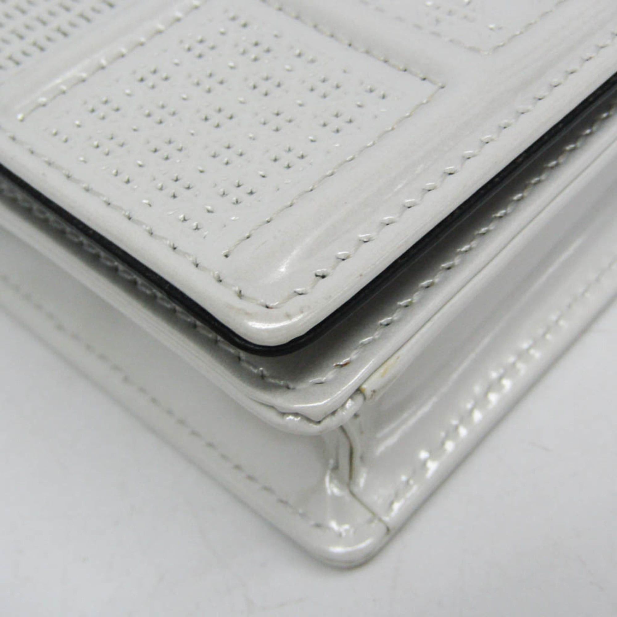 Dior Christian Dior Diorama Women's Patent Leather Chain/Shoulder Wallet Pearl White Size ONE SIZE - 9 Thumbnail