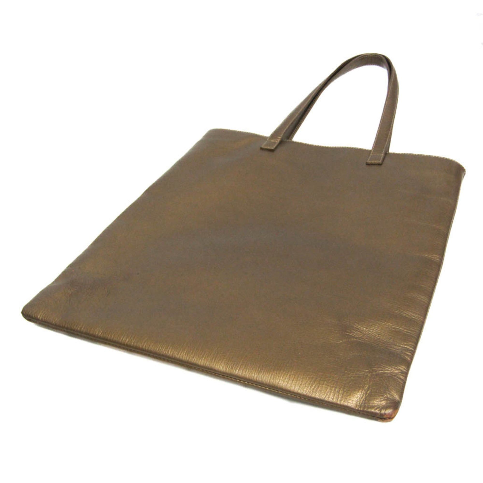Bvlgari Bvlgari Collezione Women's Leather Tote Bag Gold Brown Size ONE SIZE - 2 Thumbnail