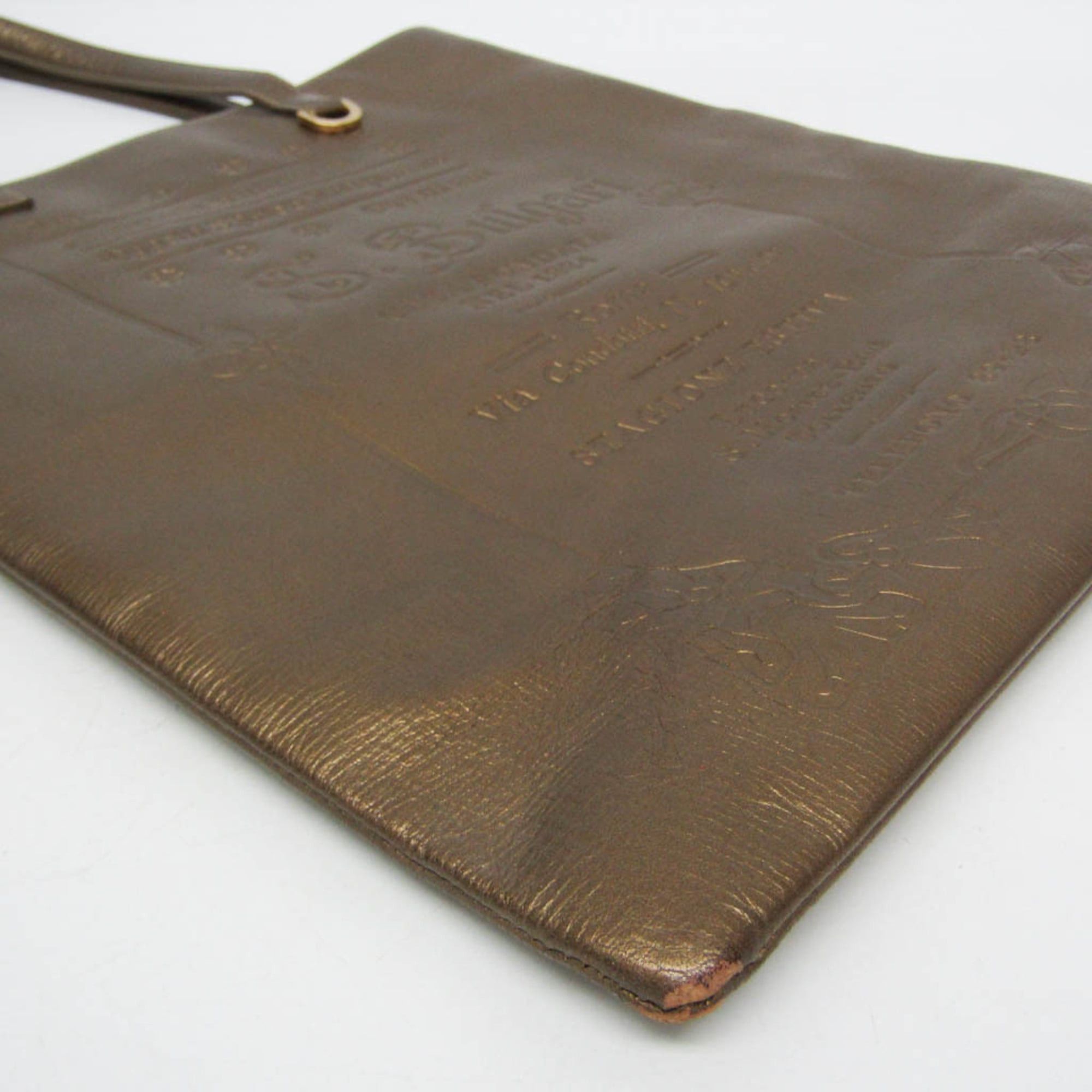 Bvlgari Bvlgari Collezione Women's Leather Tote Bag Gold Brown Size ONE SIZE - 5 Thumbnail