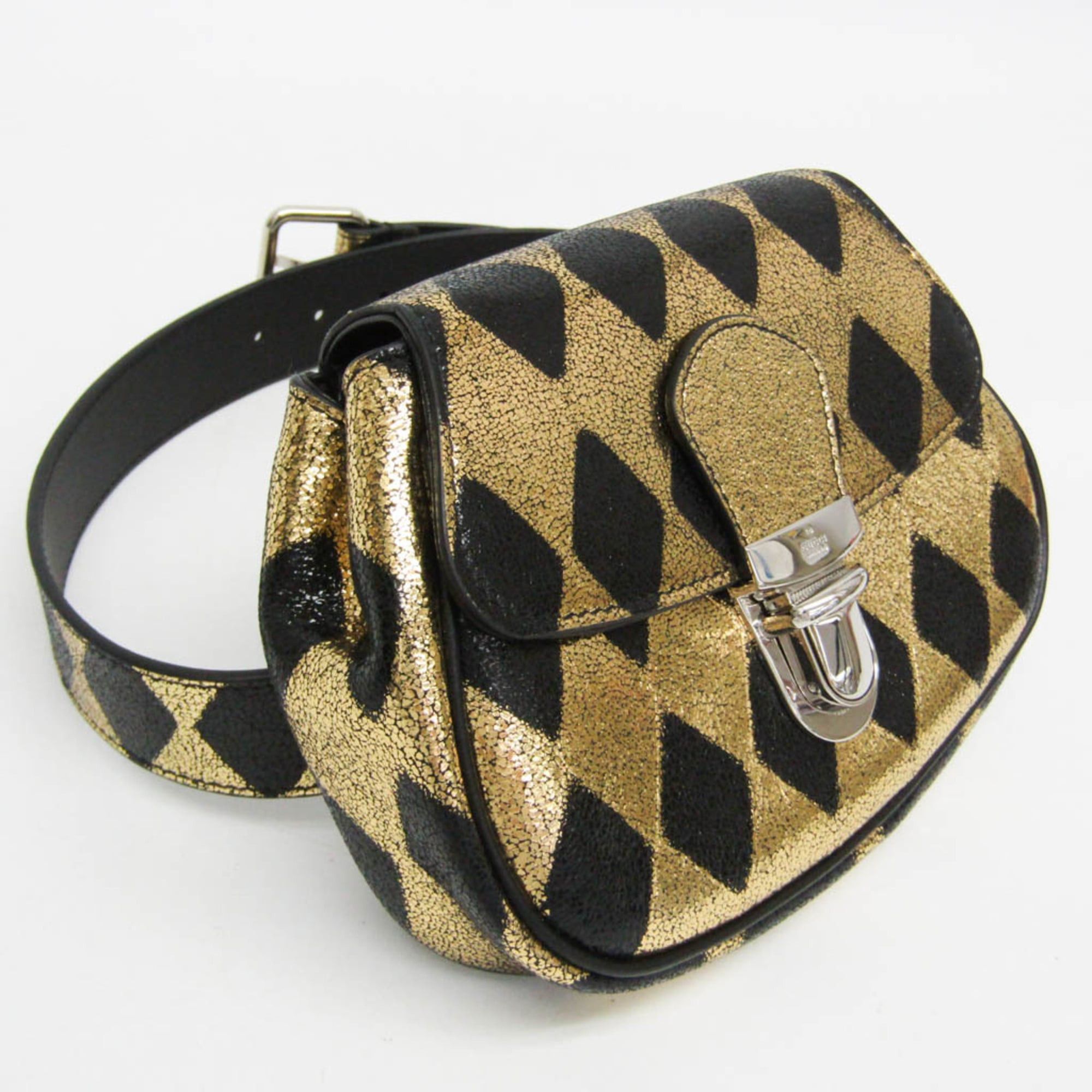 Gucci Gucci Children 605112 Girls,Boys Leather Fanny Pack Gold,Black Size ONE SIZE - 8 Thumbnail