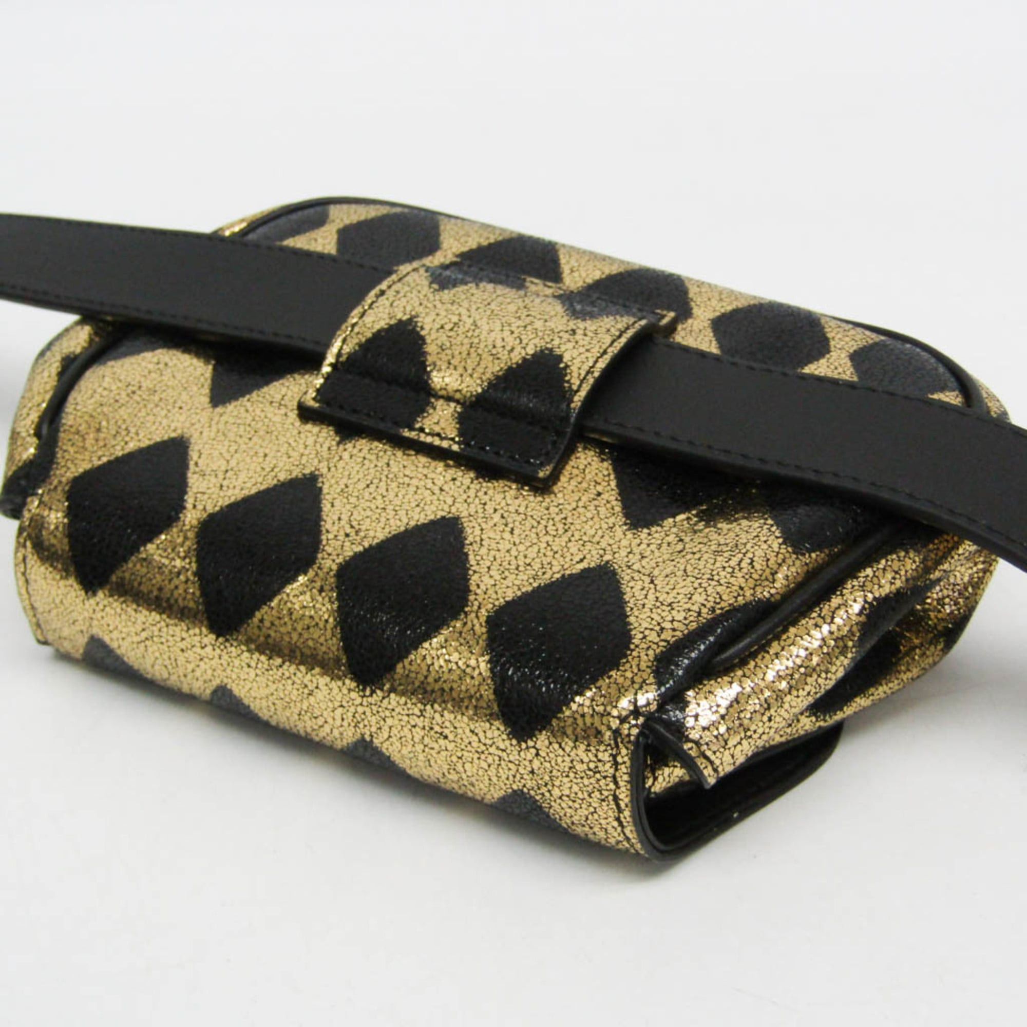 Gucci Gucci Children 605112 Girls,Boys Leather Fanny Pack Gold,Black Size ONE SIZE - 7 Thumbnail