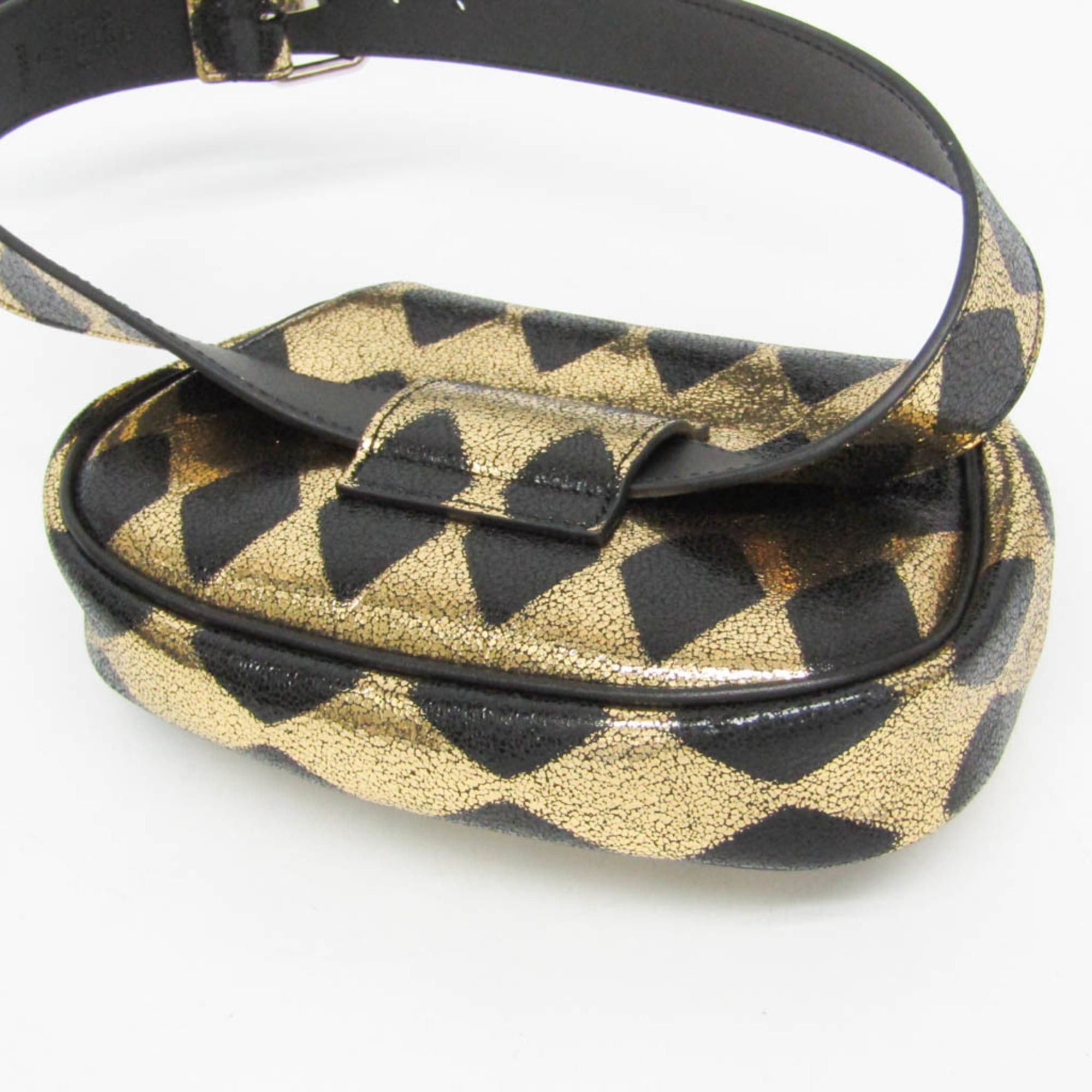 Gucci Gucci Children 605112 Girls,Boys Leather Fanny Pack Gold,Black Size ONE SIZE - 5 Thumbnail