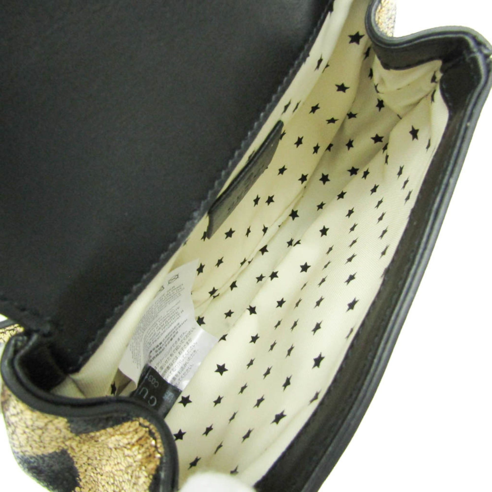 Gucci Gucci Children 605112 Girls,Boys Leather Fanny Pack Gold,Black Size ONE SIZE - 4 Thumbnail