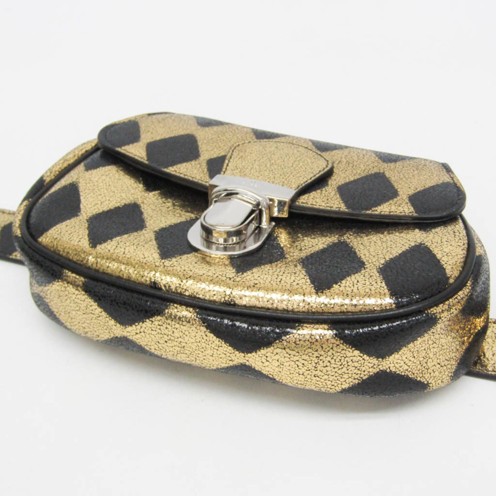 Gucci Gucci Children 605112 Girls,Boys Leather Fanny Pack Gold,Black Size ONE SIZE - 6 Thumbnail