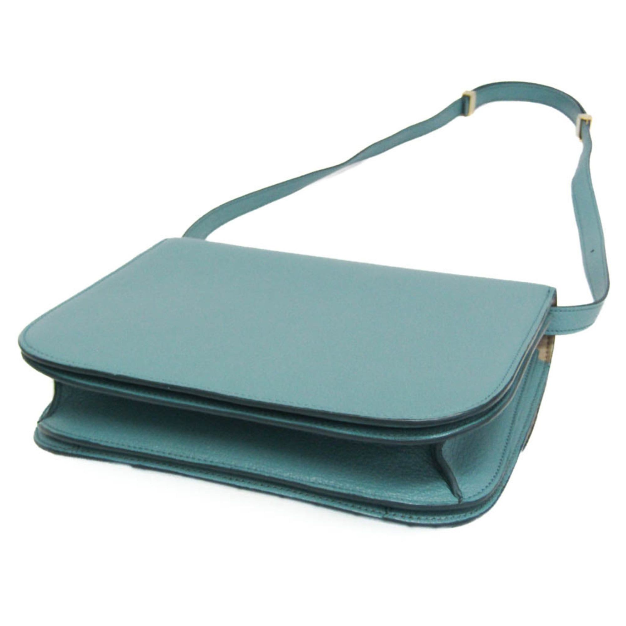 Celine Celine Classic Box Medium 164173DLS Women's Leather Shoulder Bag Light Blue Size ONE SIZE - 2 Thumbnail