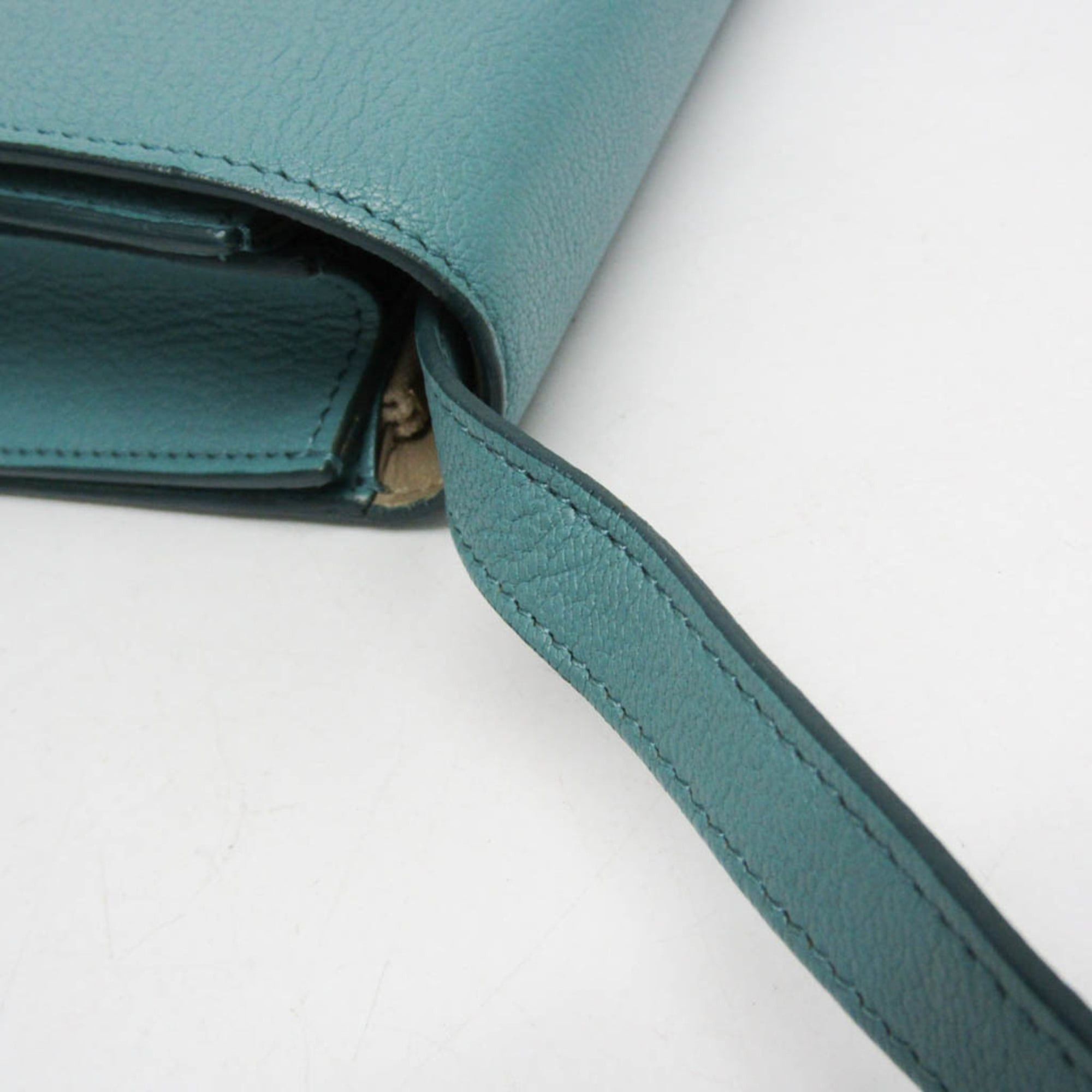 Celine Celine Classic Box Medium 164173DLS Women's Leather Shoulder Bag Light Blue Size ONE SIZE - 8 Thumbnail