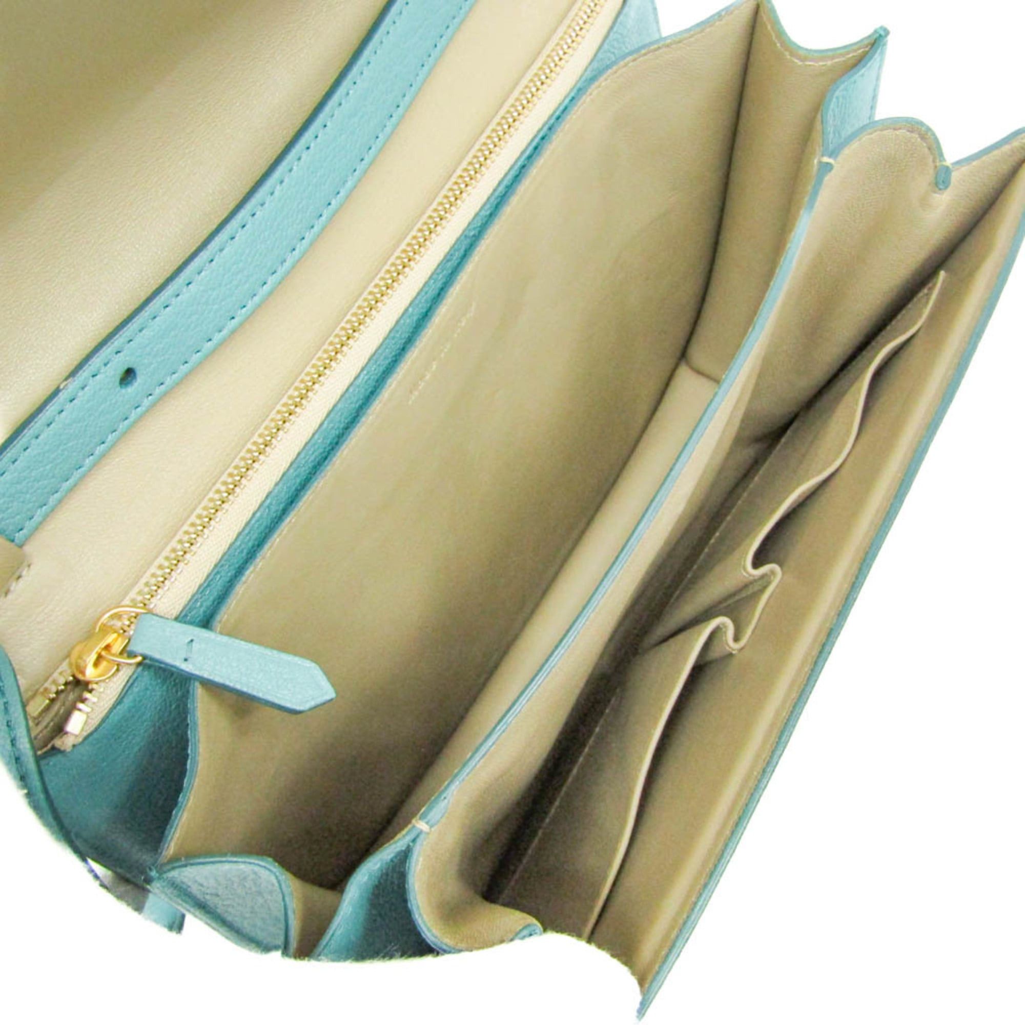 Celine Celine Classic Box Medium 164173DLS Women's Leather Shoulder Bag Light Blue Size ONE SIZE - 3 Thumbnail