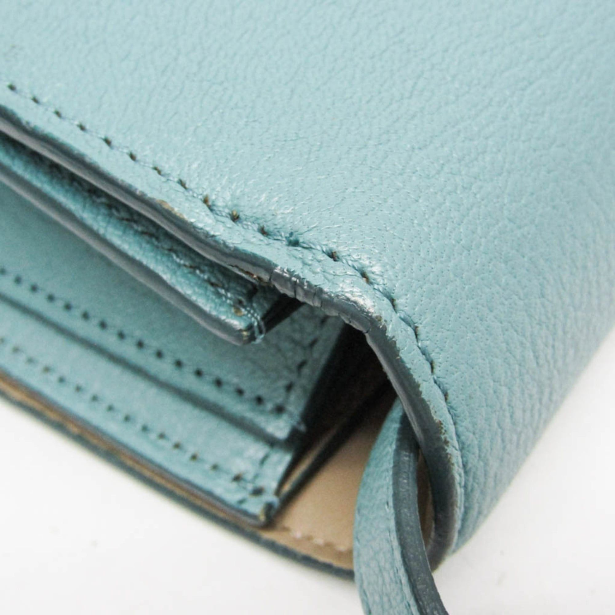 Celine Celine Classic Box Medium 164173DLS Women's Leather Shoulder Bag Light Blue Size ONE SIZE - 6 Thumbnail