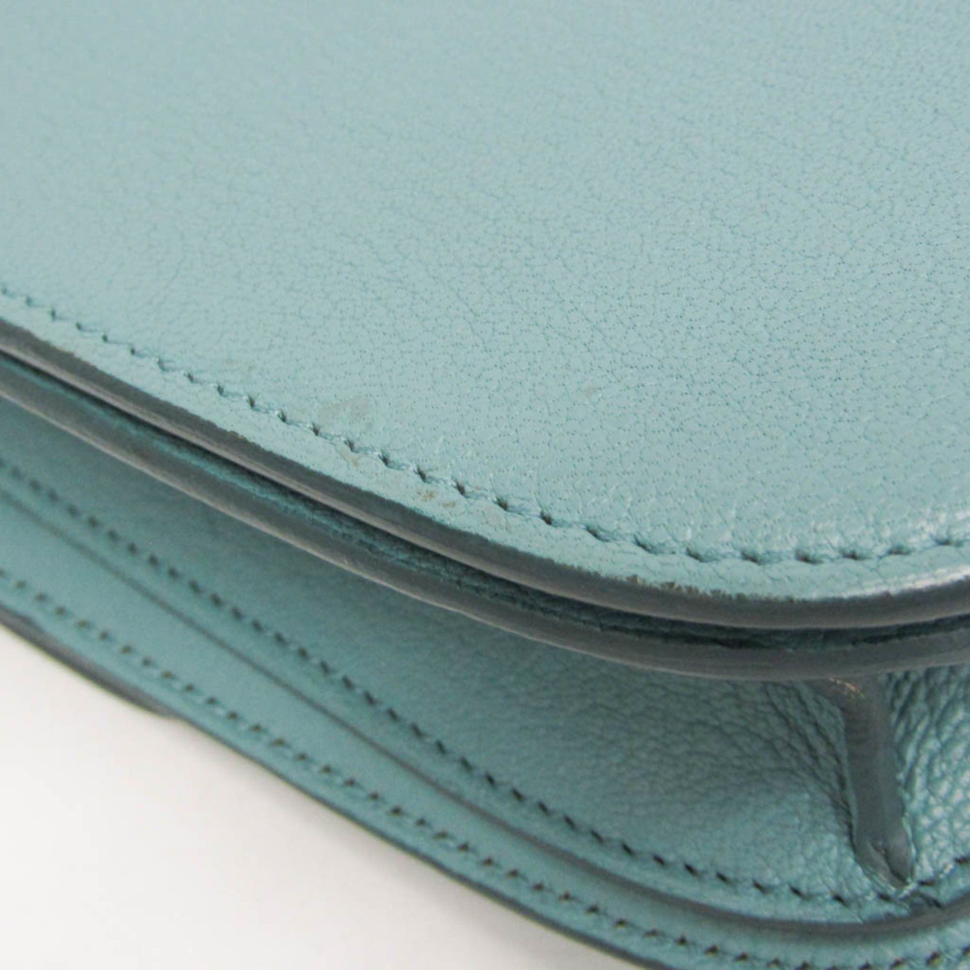 Celine Celine Classic Box Medium 164173DLS Women's Leather Shoulder Bag Light Blue Size ONE SIZE - 4 Thumbnail