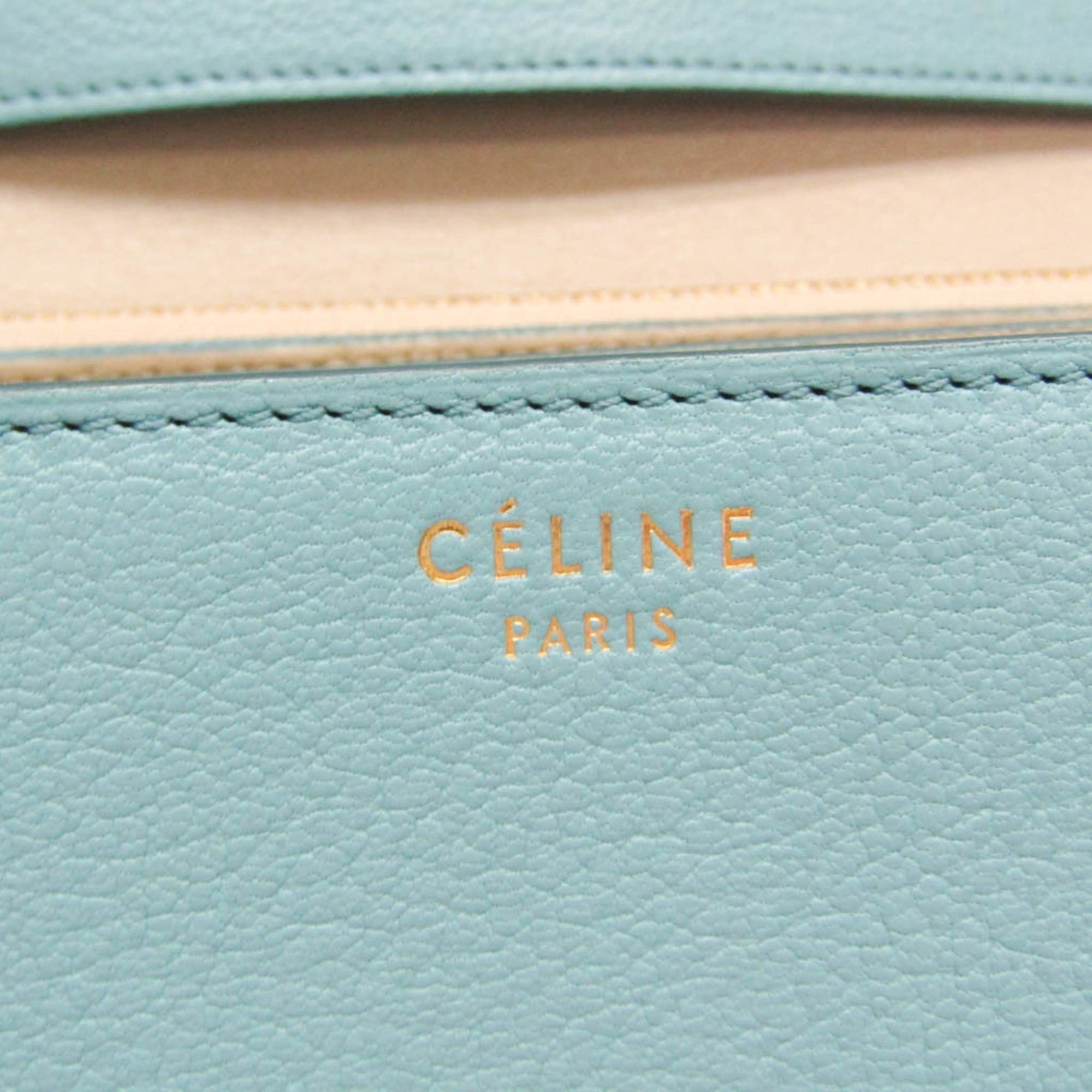 Celine Celine Classic Box Medium 164173DLS Women's Leather Shoulder Bag Light Blue Size ONE SIZE - 15 Thumbnail