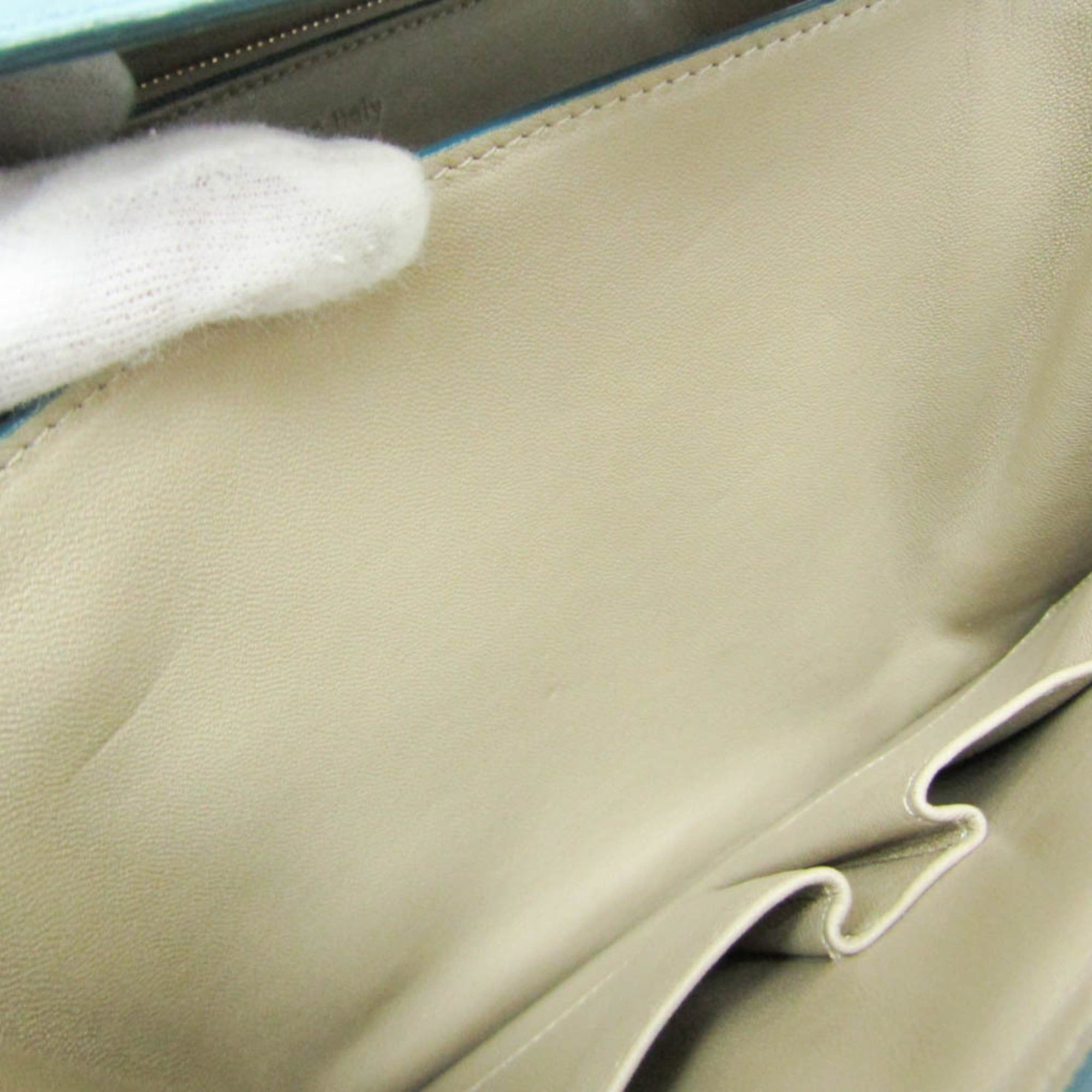 Celine Celine Classic Box Medium 164173DLS Women's Leather Shoulder Bag Light Blue Size ONE SIZE - 14 Thumbnail