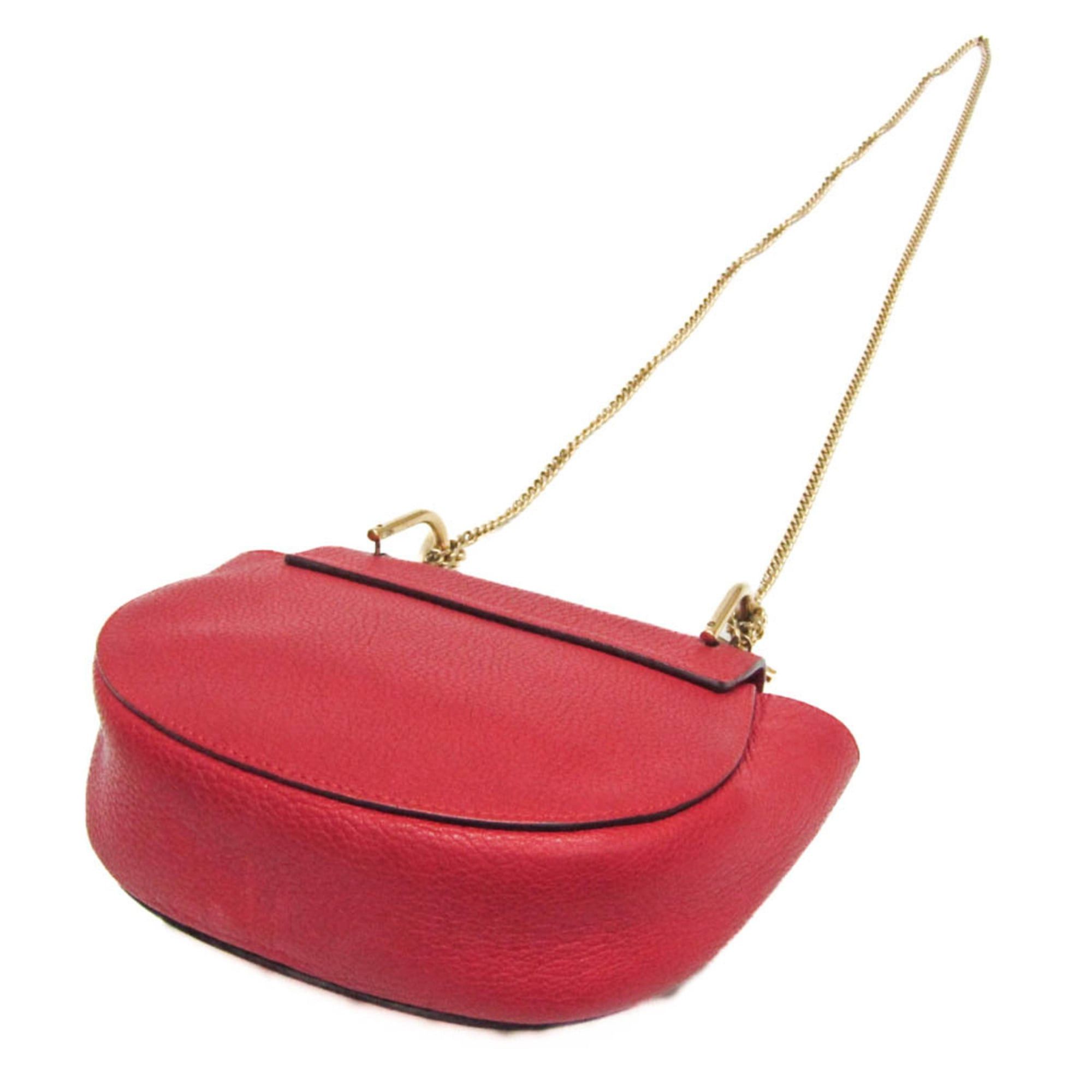 Chloe Chloé Drew Women's Leather Shoulder Bag Red Color Size ONE SIZE - 2 Thumbnail