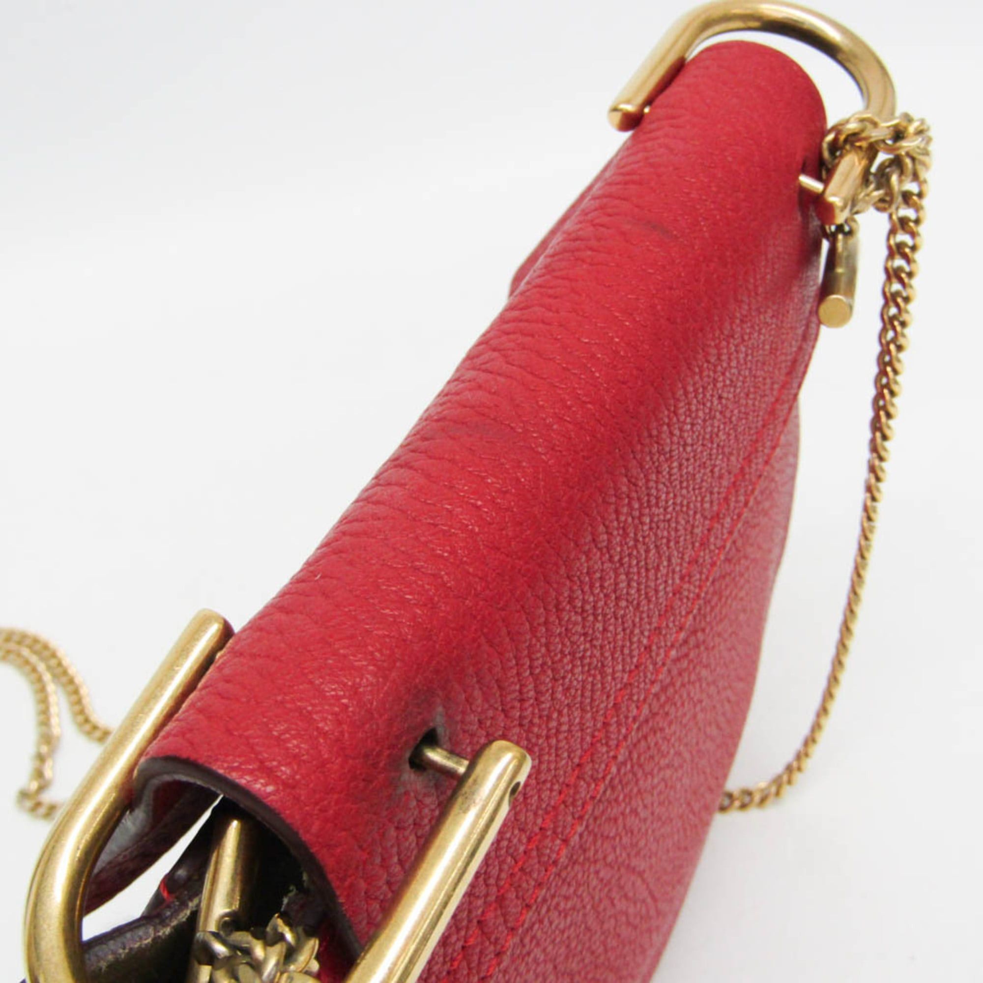 Chloe Chloé Drew Women's Leather Shoulder Bag Red Color Size ONE SIZE - 9 Thumbnail