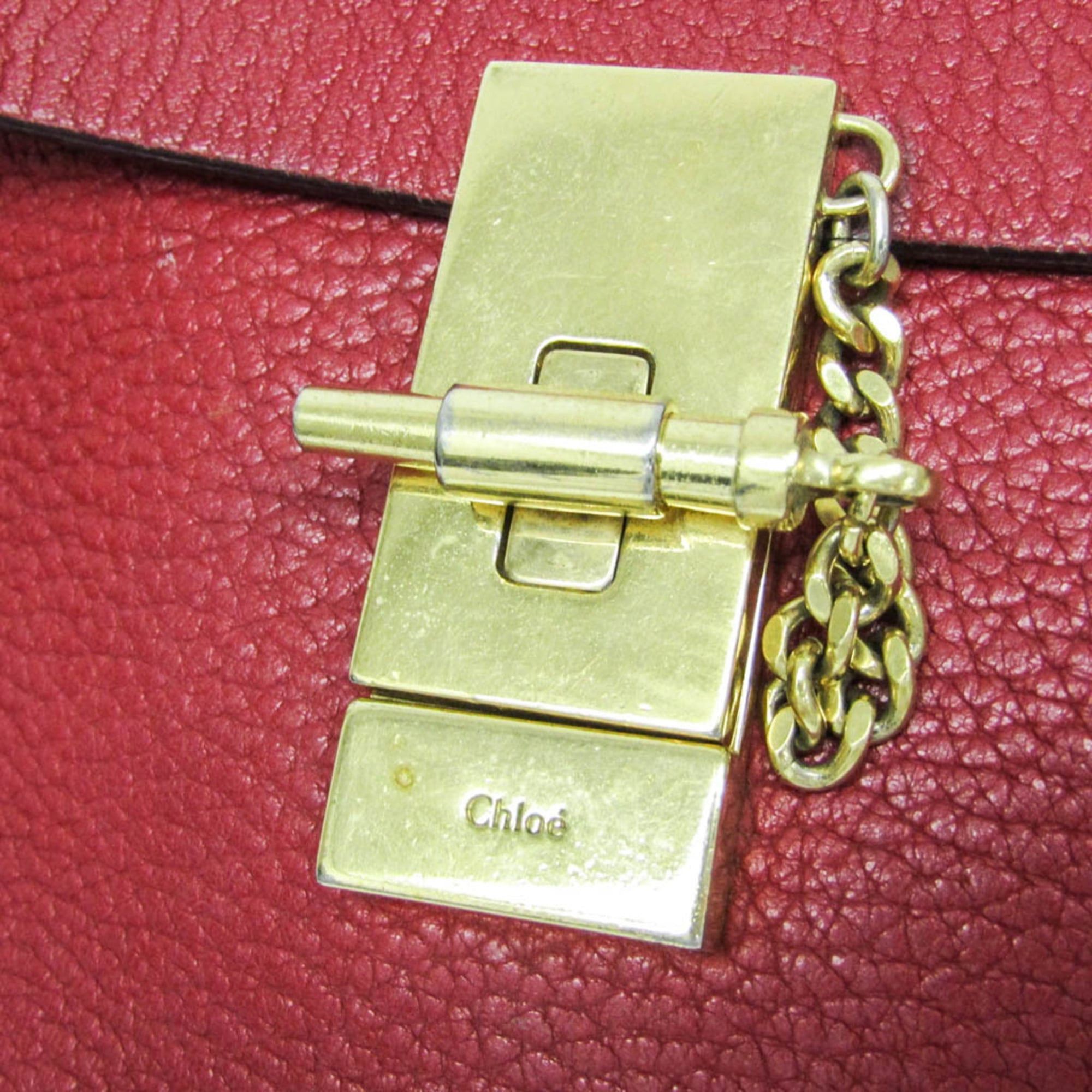 Chloe Chloé Drew Women's Leather Shoulder Bag Red Color Size ONE SIZE - 10 Thumbnail