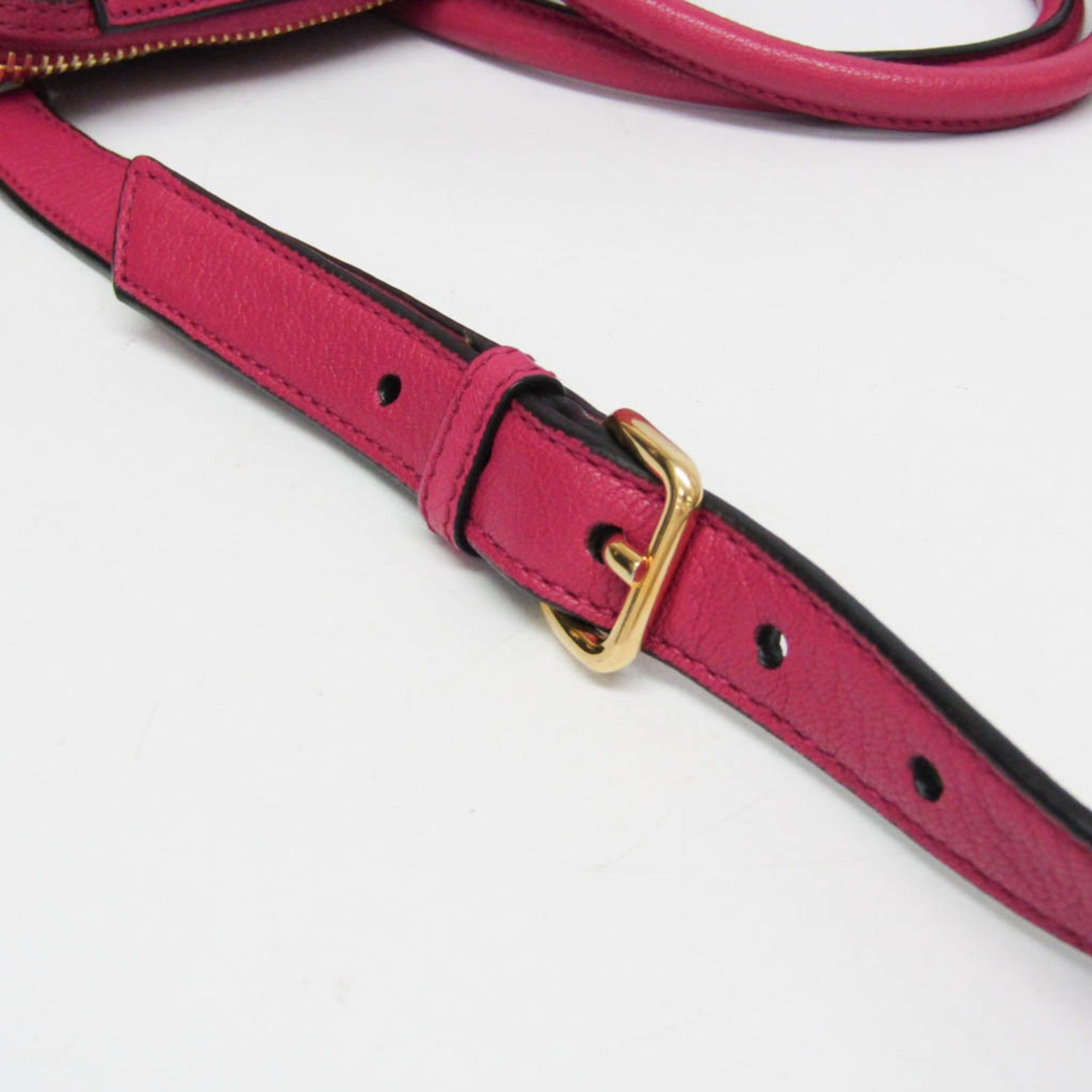 Miu Miu Miu Miu MADRAS RN1016 Women's Leather Handbag,Shoulder Bag Pink Size ONE SIZE - 12 Thumbnail