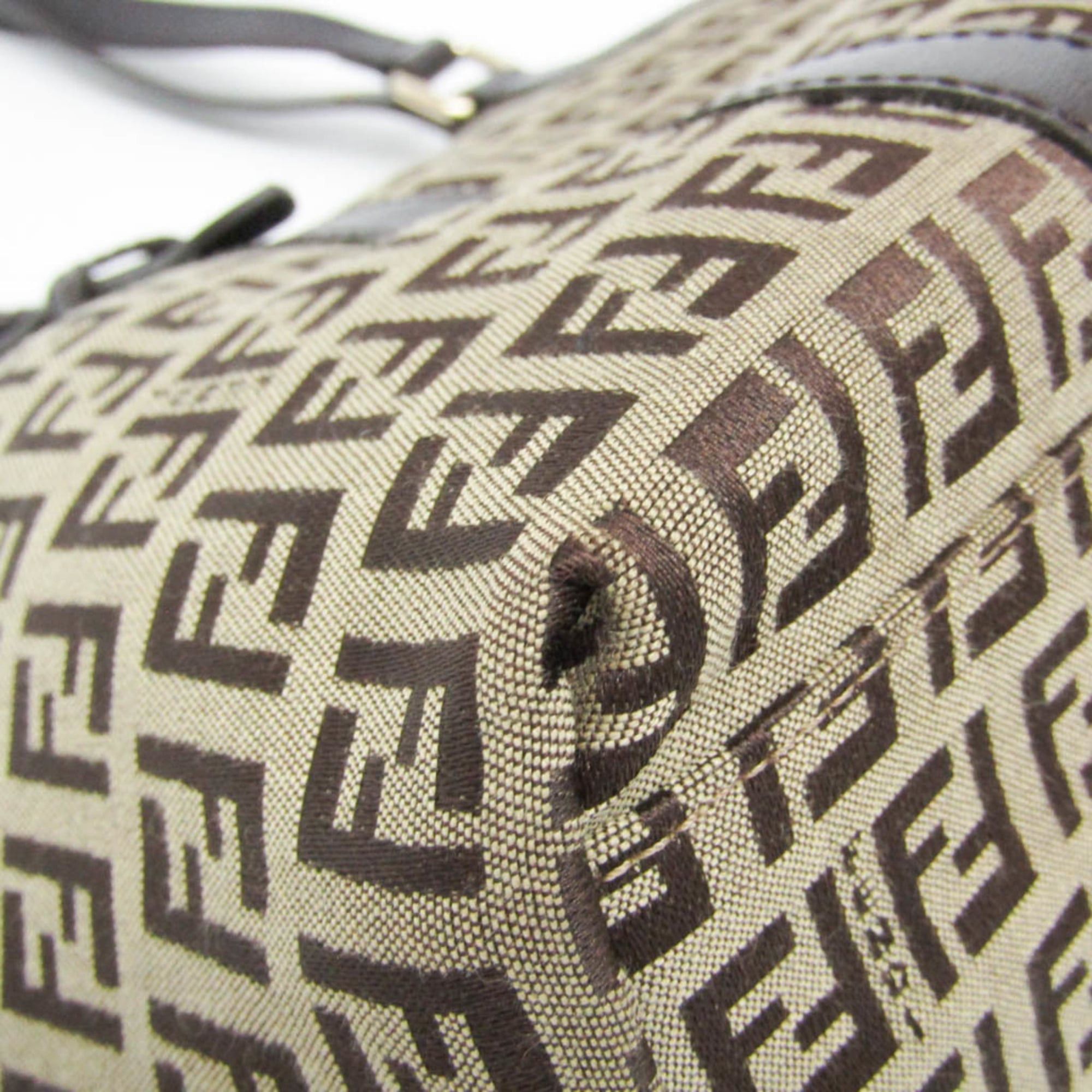 Fendi Fendi Zucchino 8BH215 Women's Canvas,Leather Tote Bag Beige,Brown Size ONE SIZE - 4 Thumbnail