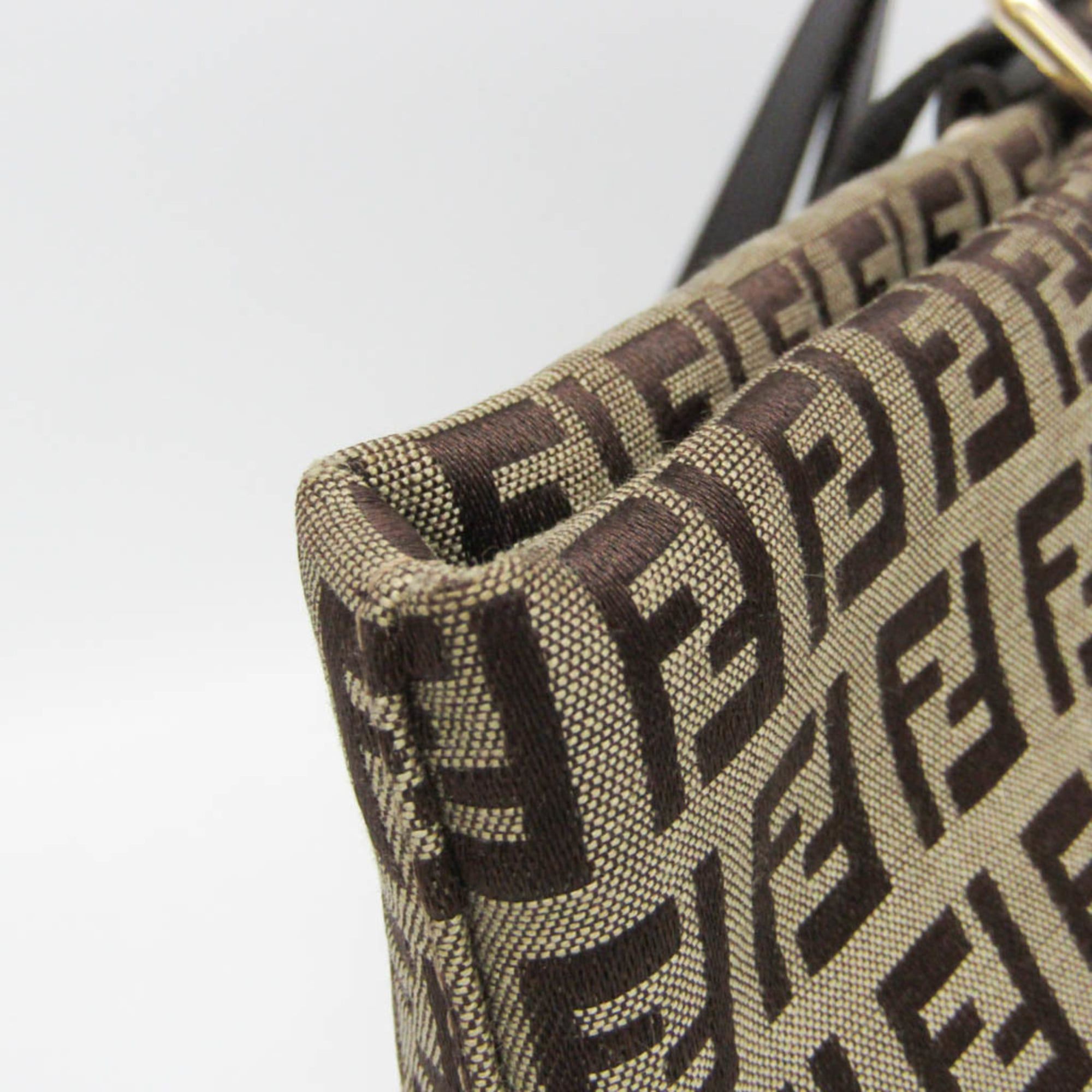 Fendi Fendi Zucchino 8BH215 Women's Canvas,Leather Tote Bag Beige,Brown Size ONE SIZE - 7 Thumbnail