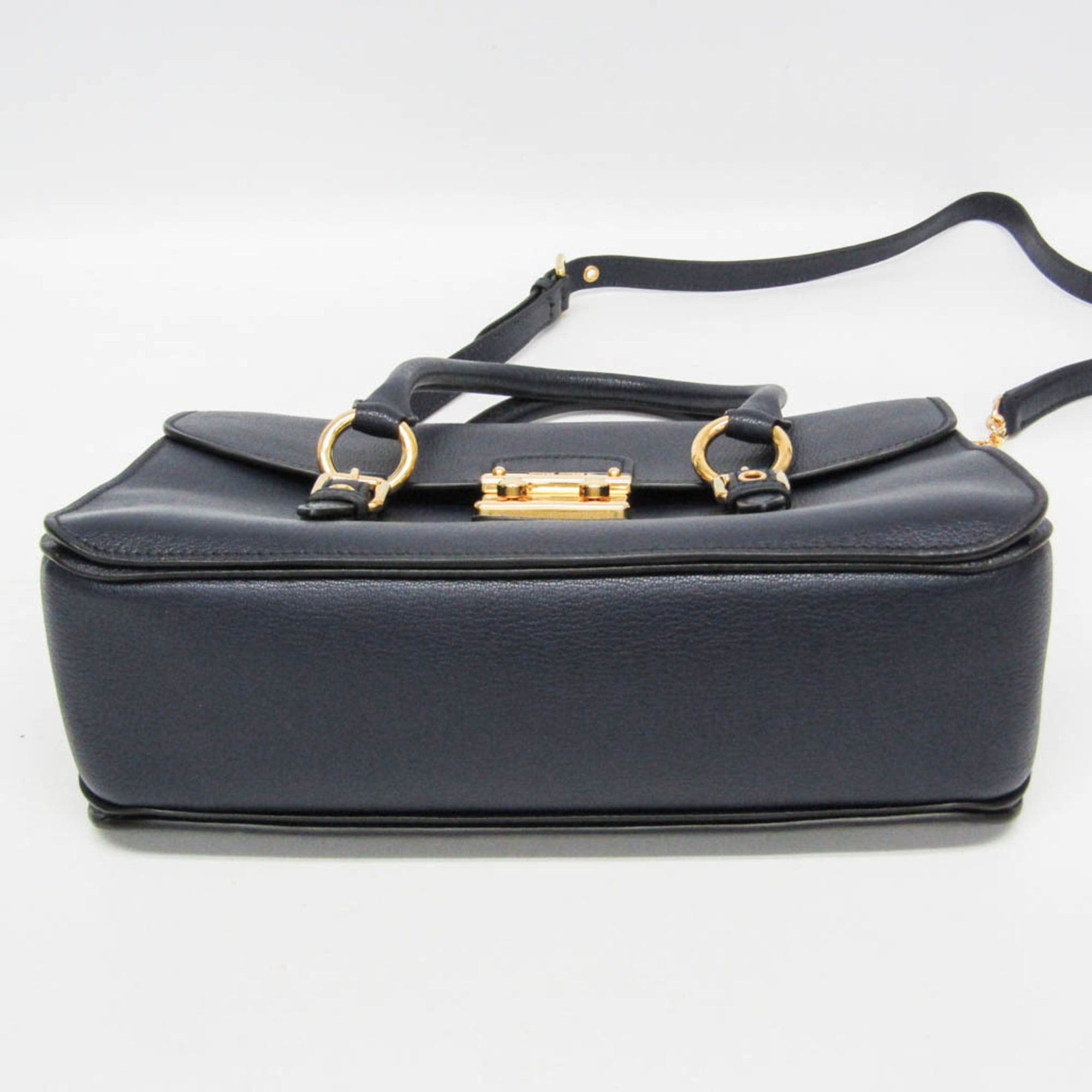 Miu Miu Miu Miu MADRAS Women's Leather Handbag,Shoulder Bag Navy Size ONE SIZE - 5 Thumbnail