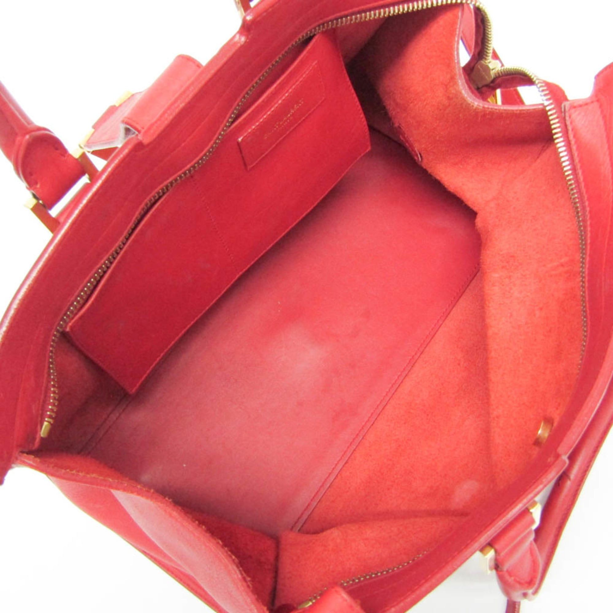 Saint Laurent Paris Saint Laurent Petit Cabass 311210 Women's Leather Handbag,Shoulder Bag Red Color Size ONE SIZE - 3 Thumbnail