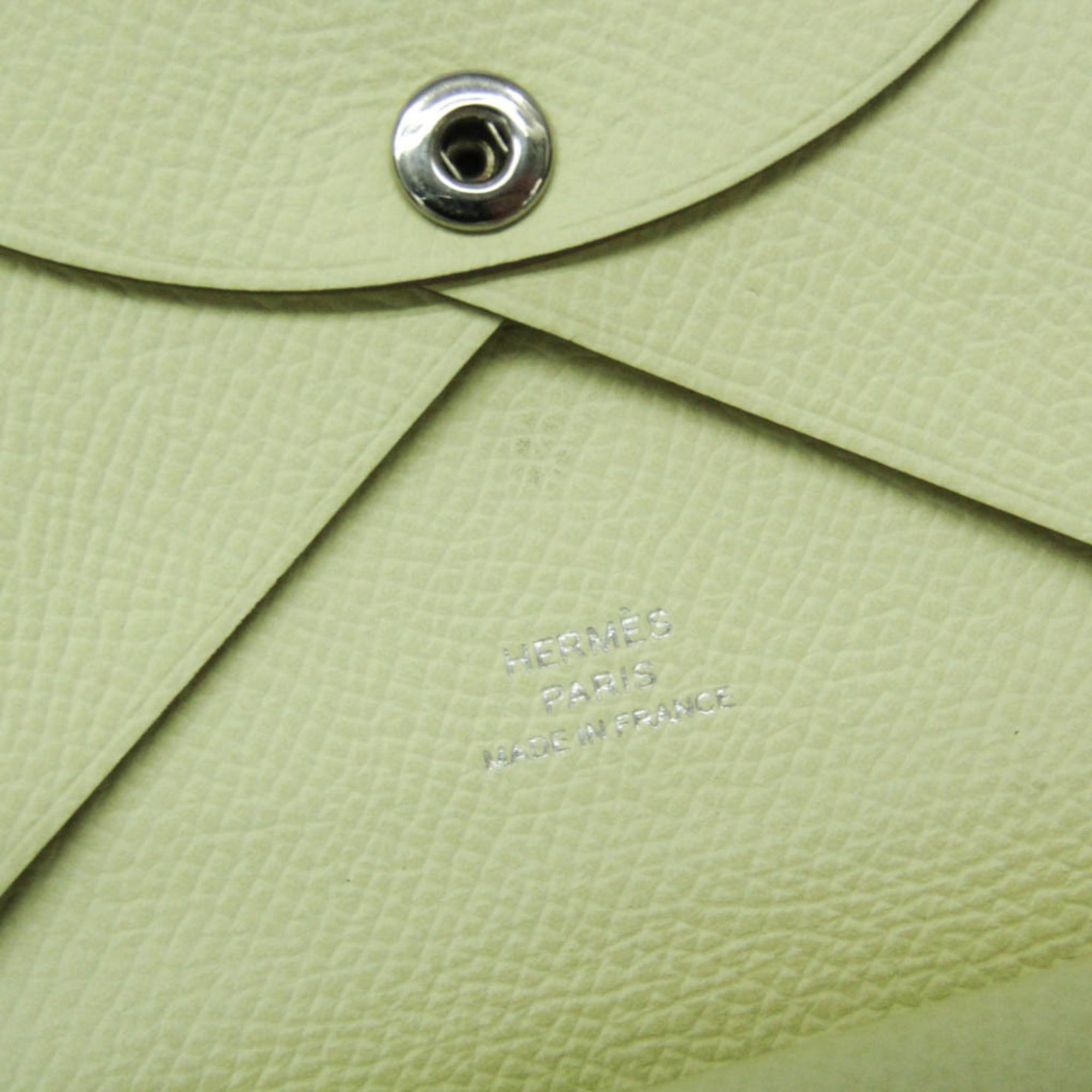 Hermes Hermes Calvi Duo Epsom Leather Card Case Cream Size ONE SIZE - 10 Thumbnail
