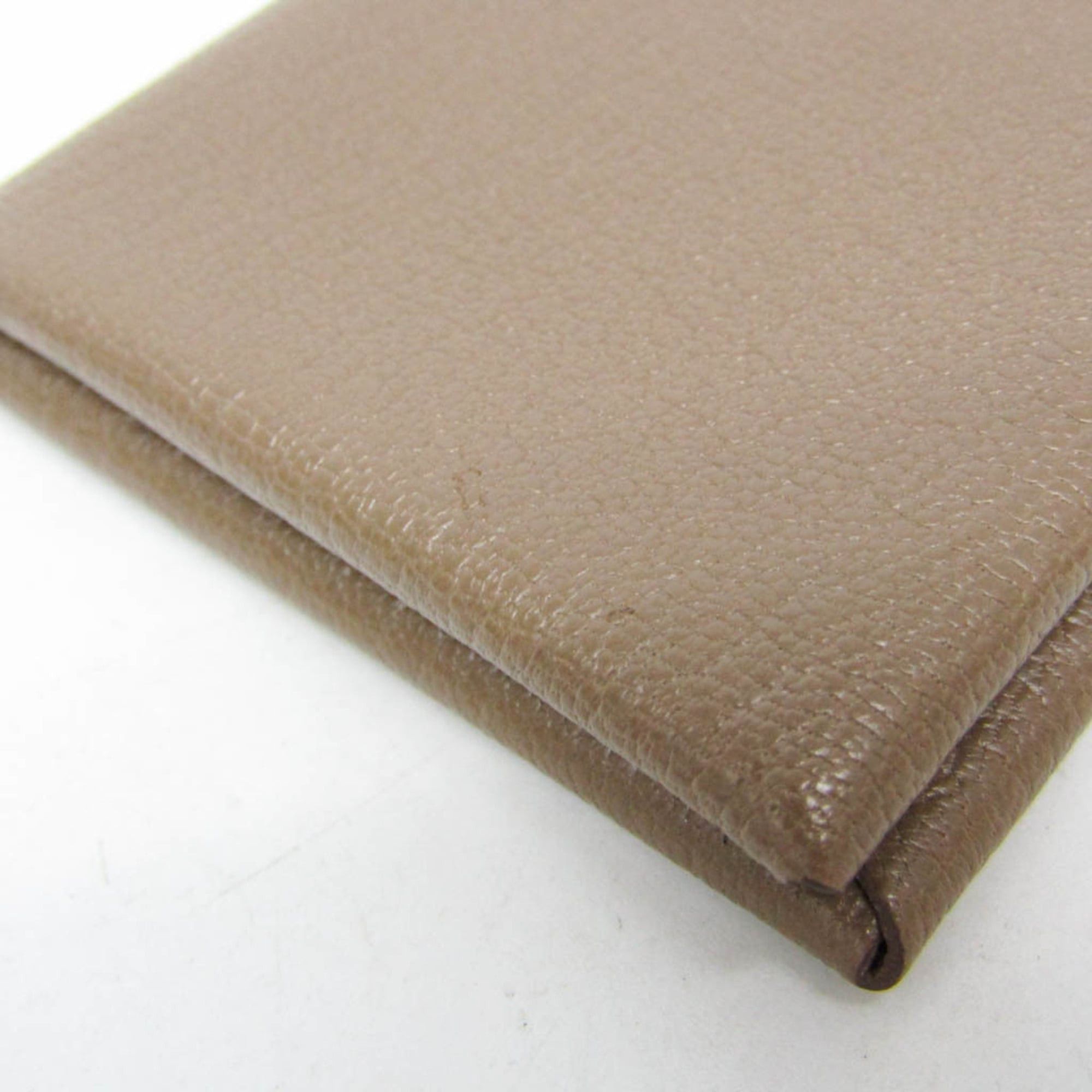 Hermes Hermes Calvi Chevre Leather Card Case Beige Brown Size ONE SIZE - 5 Thumbnail