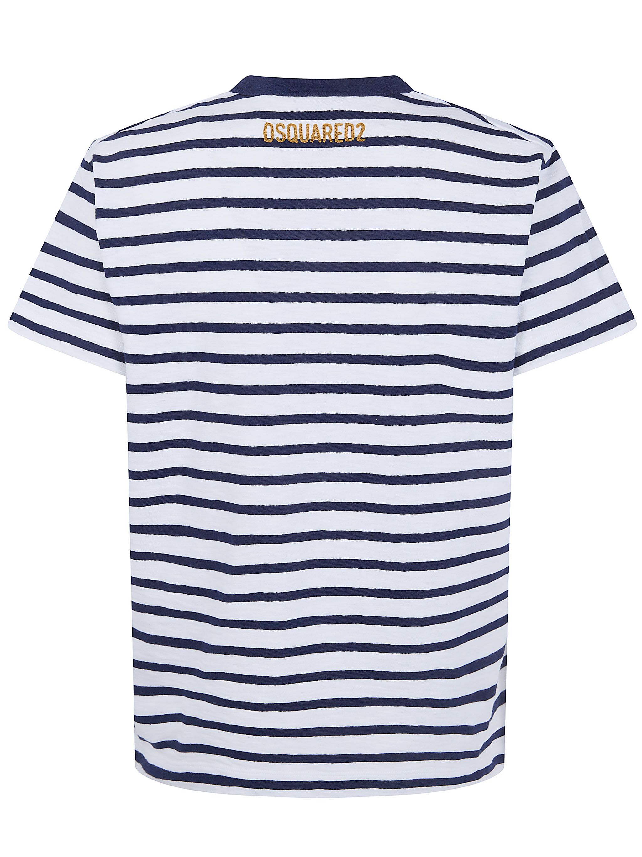 Dsquared2 "STRIPED JUST RIGHT" FIT T-SHIRT Size XS / US 0-2 / IT 36-38 - 4 Thumbnail