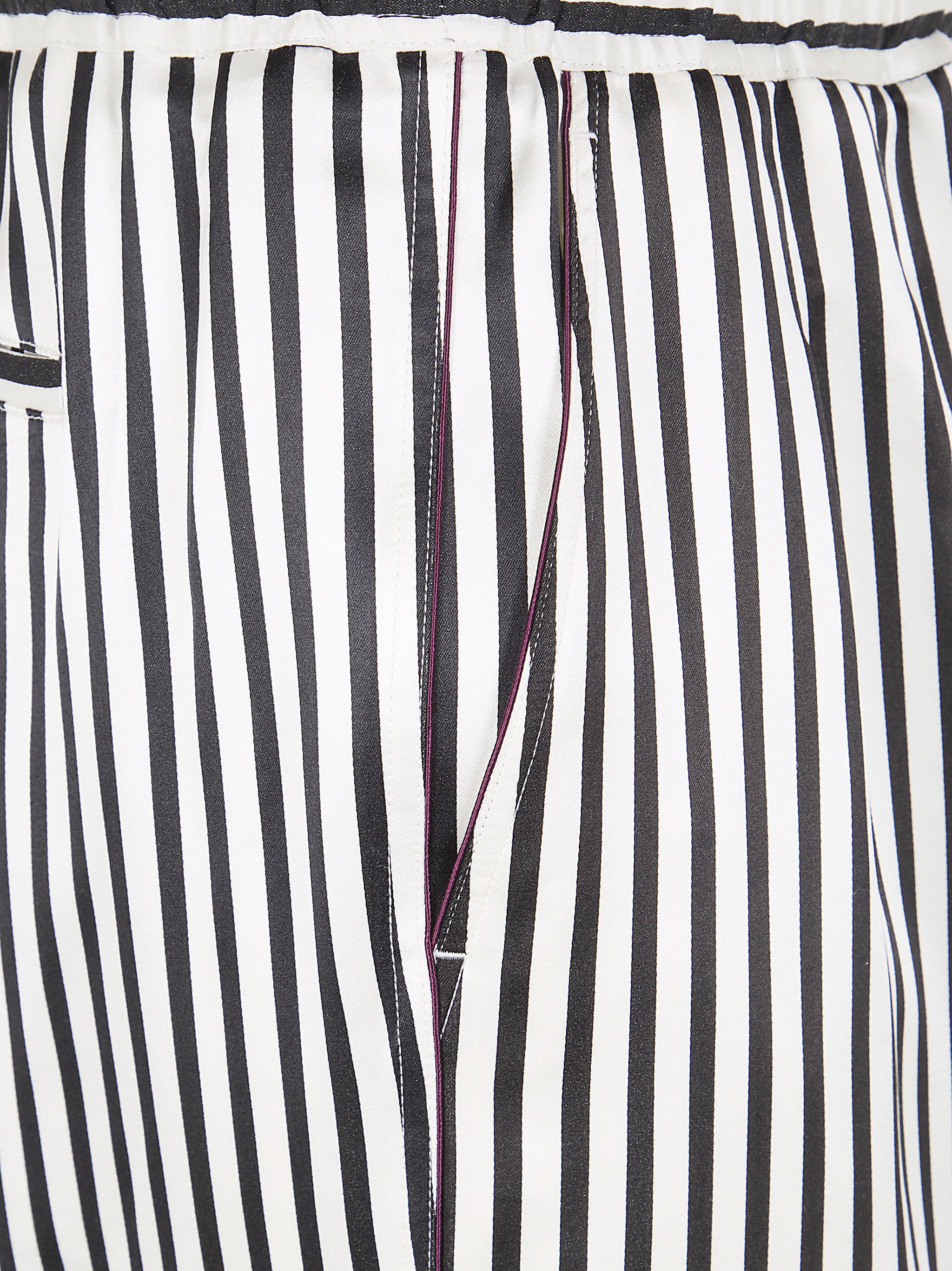Tom Ford FLUID SILK BATON STRIPE PLEATED PIPING LOUNGE PANTS Size US 31 - 3 Thumbnail