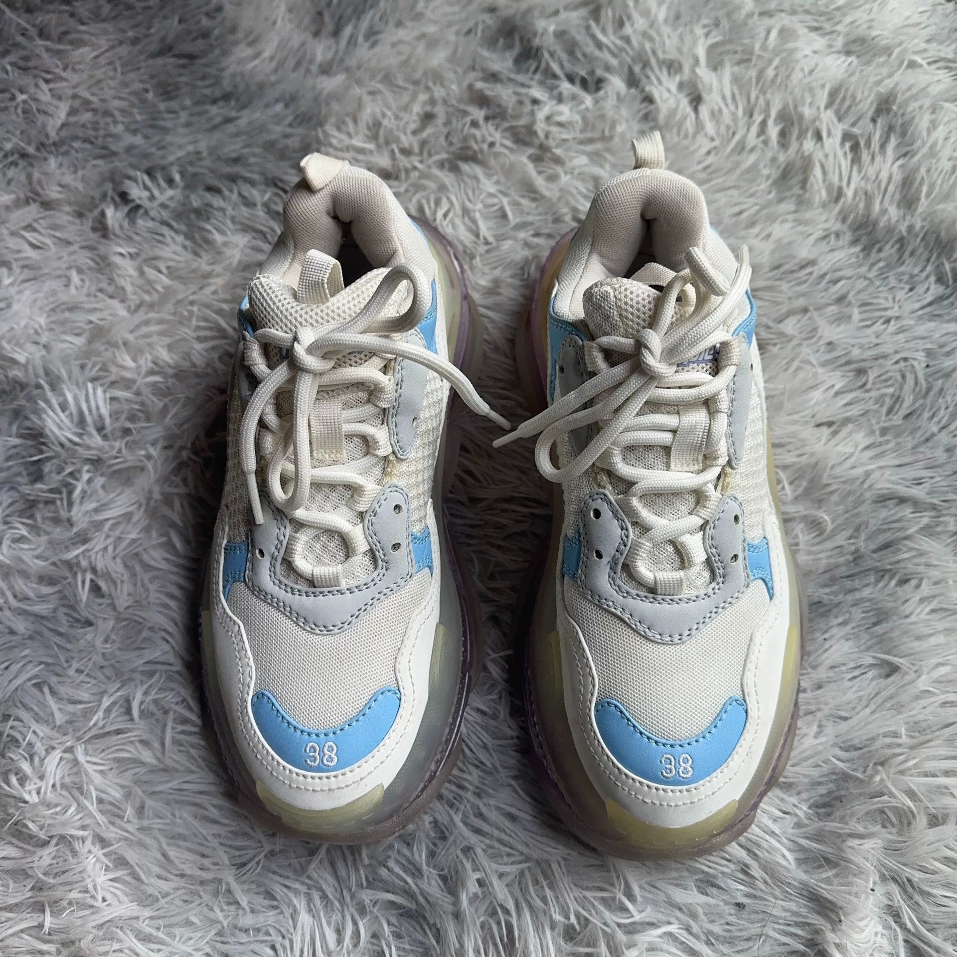 Balenciaga Balenciaga Blue Lowtop Sneakers 38 Women Size US 7.5 / IT 37.5 - 2 Thumbnail