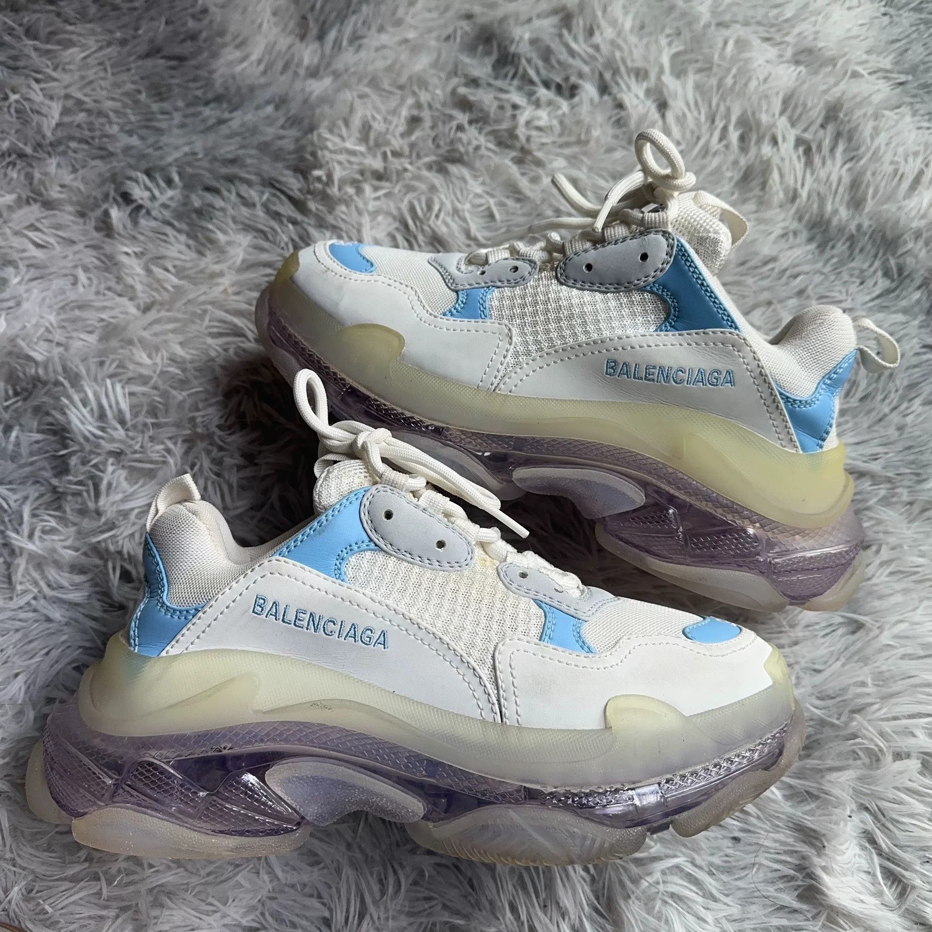 Balenciaga Balenciaga Blue Lowtop Sneakers 38 Women Size US 7.5 / IT 37.5 - 5 Thumbnail