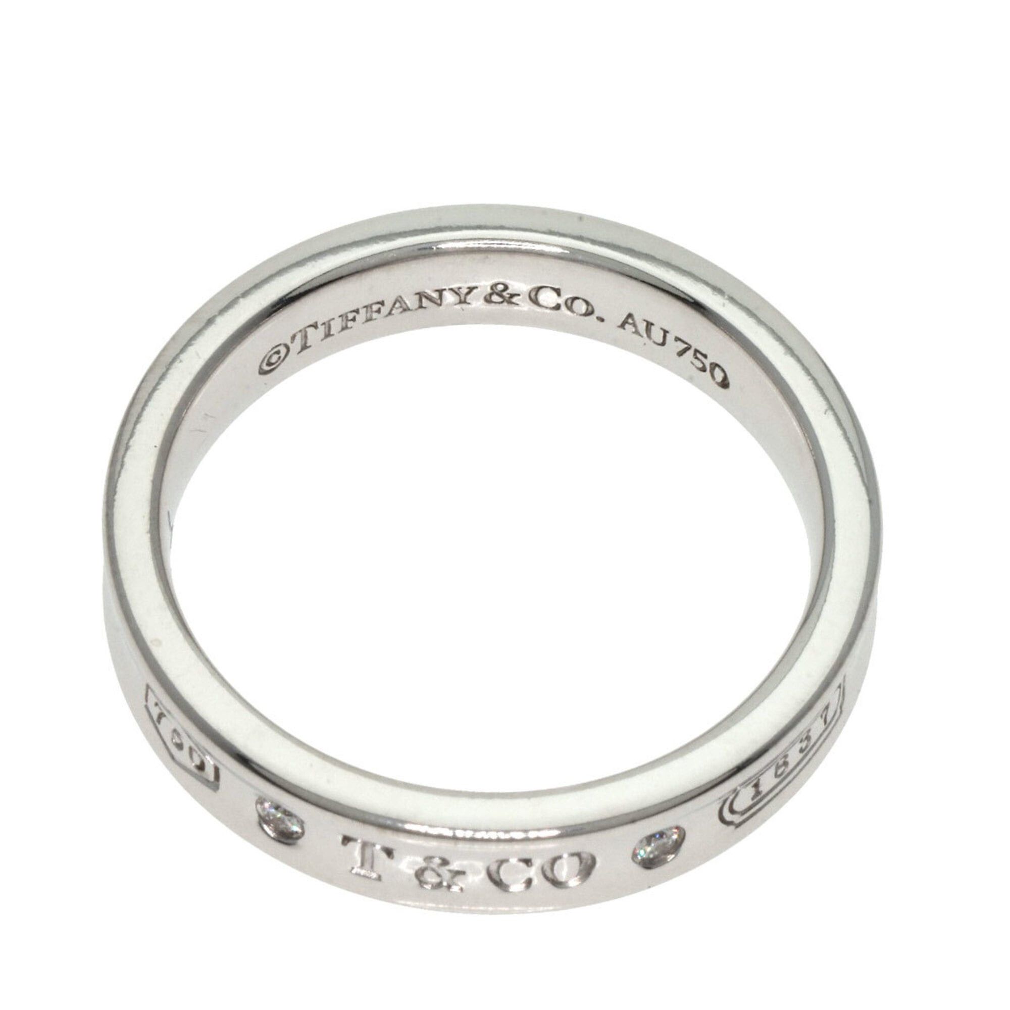 Tiffany & Co. Tiffany & Co. 1837 Narrow 2-Diamond Ring, 18K White Gold, Women's. Size ONE SIZE - 4 Thumbnail