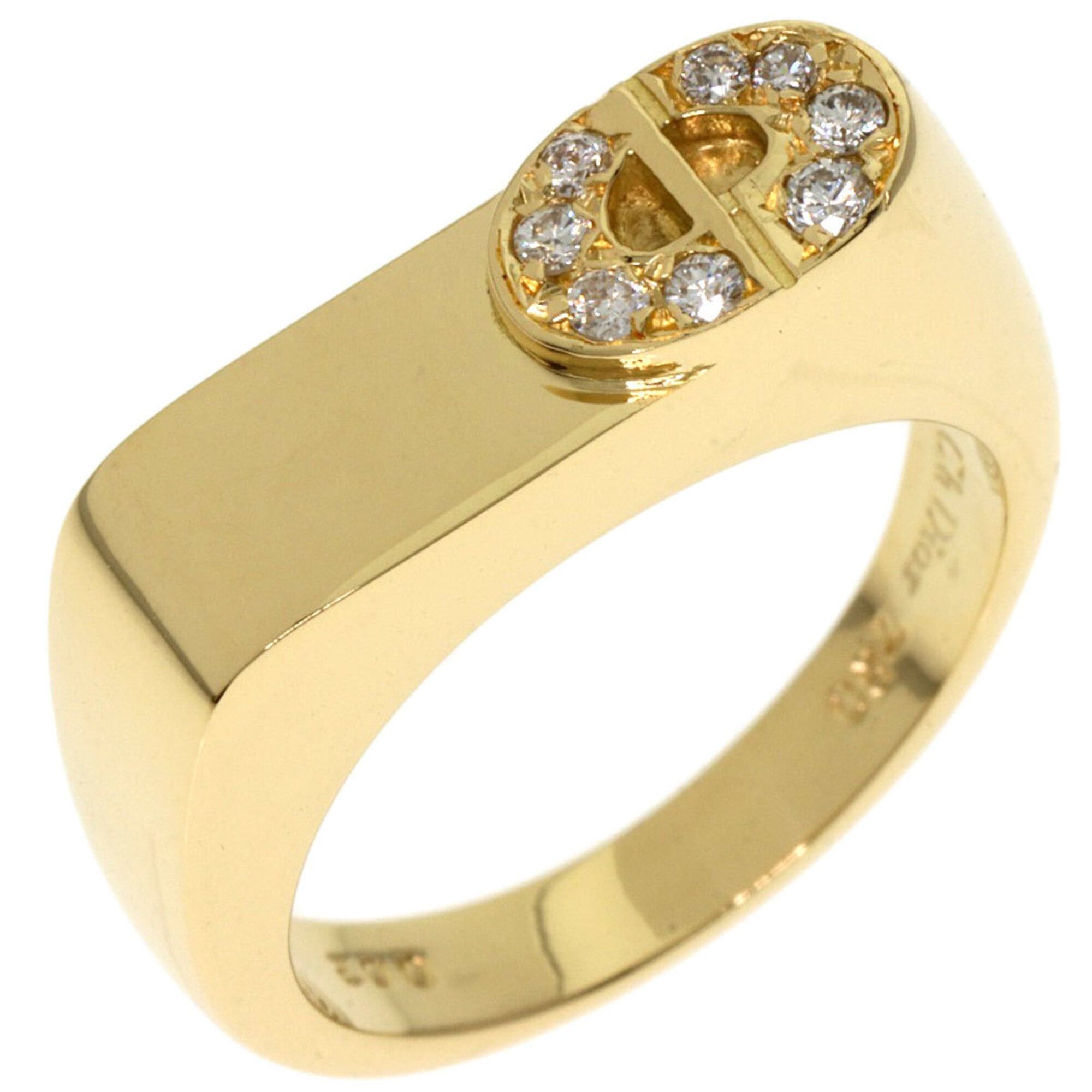 Dior Christian Dior Dior CD Logo Diamond Ring, 18K Yellow Gold, Women's Size ONE SIZE - 2 Thumbnail