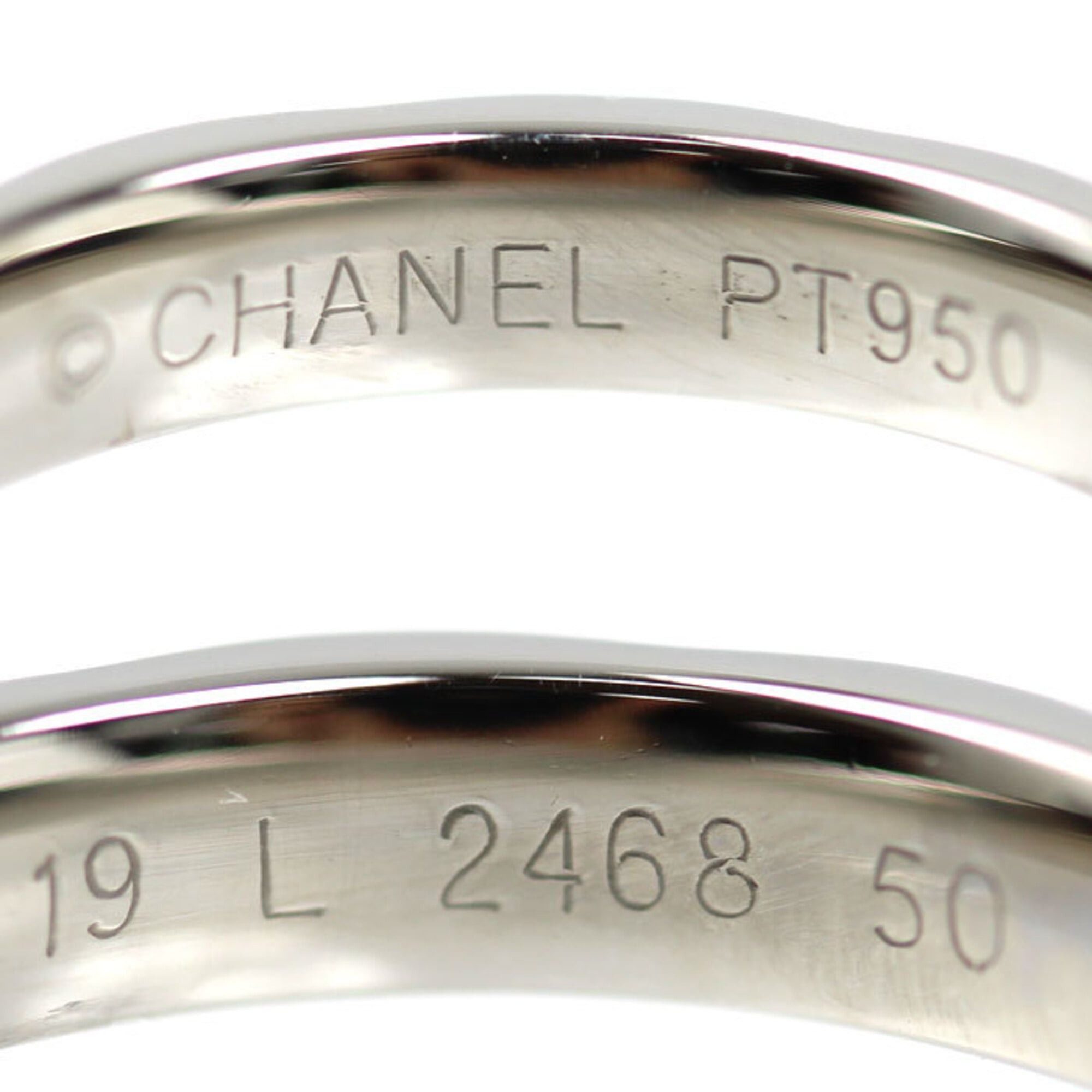 Chanel CHANEL Pt950 Platinum Matelassé Full Diamond 10PD Ring - 50 4.7g Women's Size ONE SIZE - 5 Thumbnail