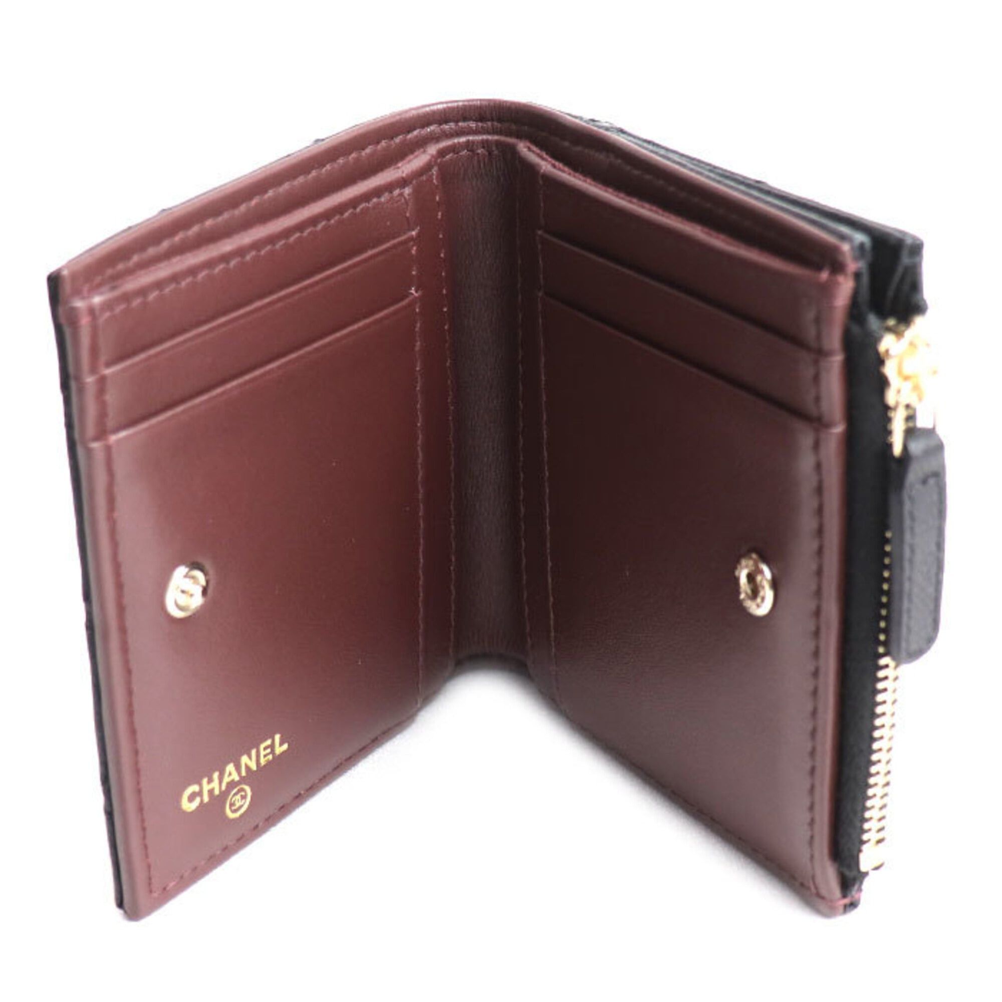 Chanel CHANEL Matelassé Small Wallet, Bi-fold Black, AP3388, Women's Size ONE SIZE - 3 Thumbnail