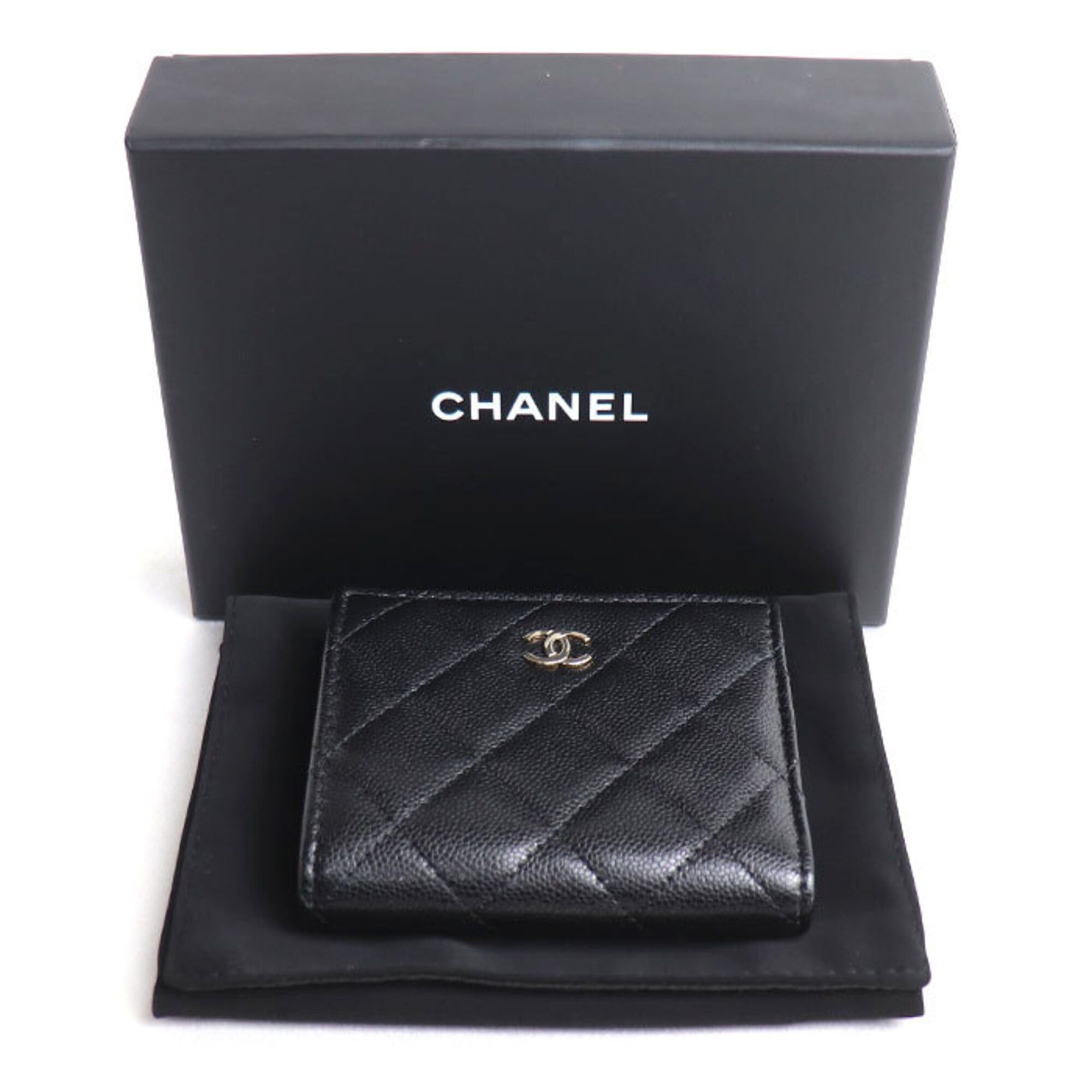Chanel CHANEL Matelassé Small Wallet, Bi-fold Black, AP3388, Women's Size ONE SIZE - 7 Thumbnail