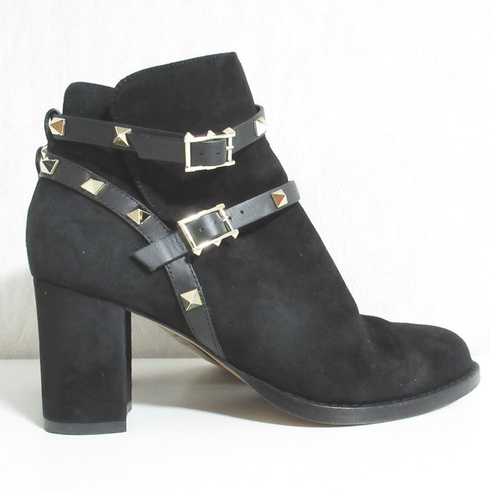 Valentino Valentino Valentino Garavani Rockstud Suede Short Boots Leather Shoes DUTY FREE for USA Size ONE SIZE - 3 Thumbnail