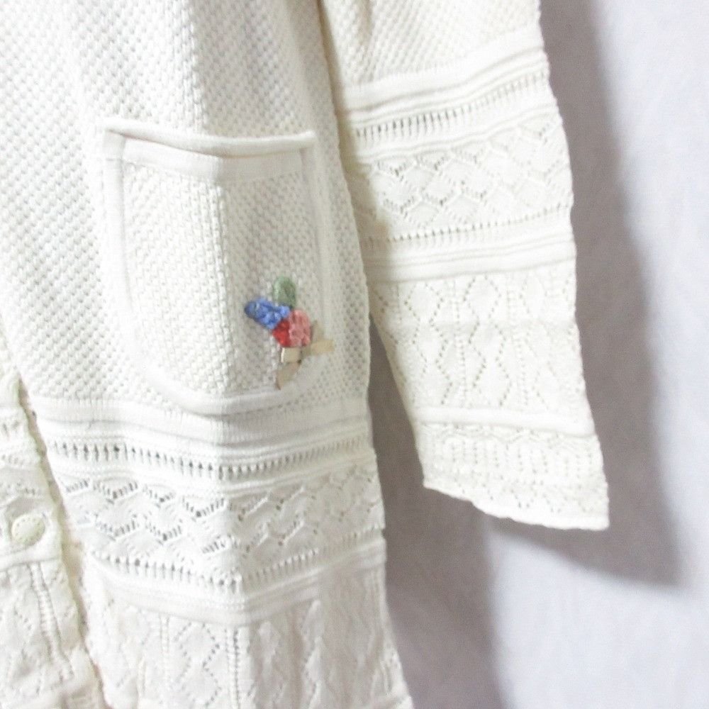 Other Other PINK HOUSE Flower Motif Knit Cardigan Textile Tops A2181KCD272 DUTY FREE for USA Size ONE SIZE - 4 Thumbnail