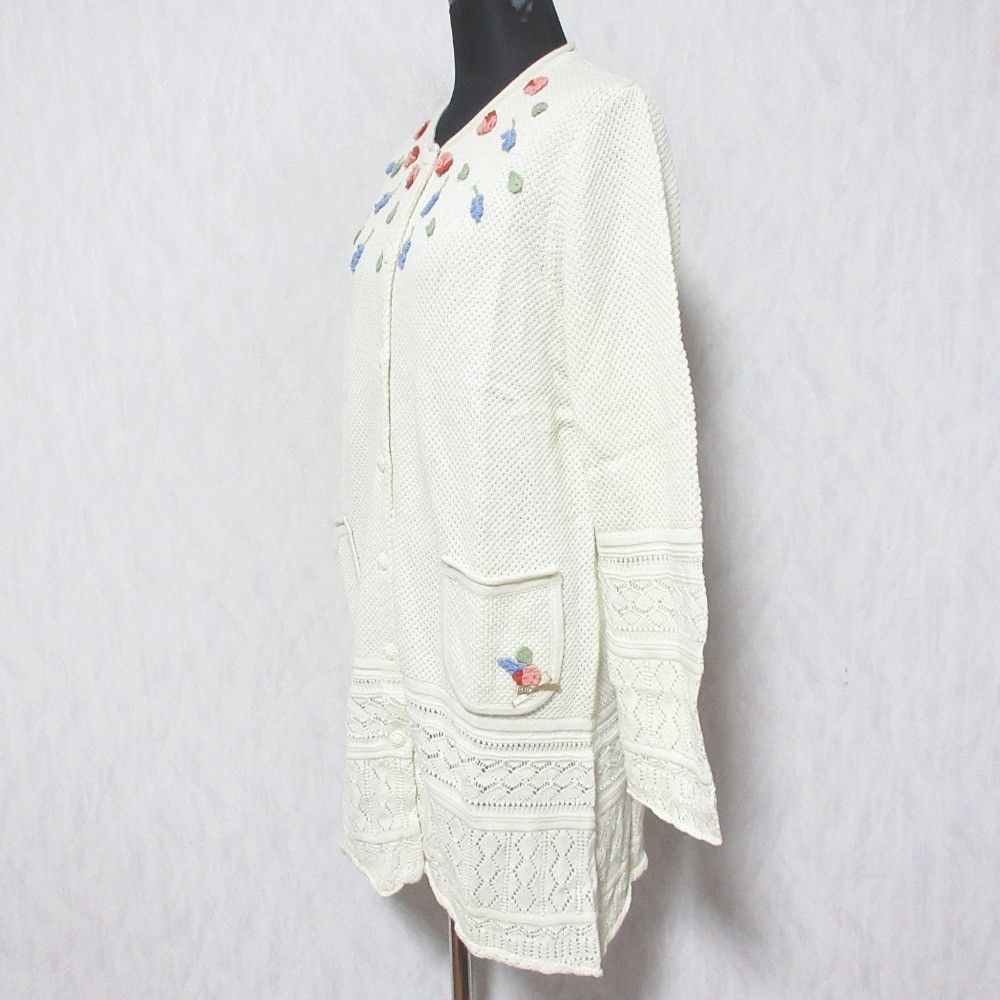 Other Other PINK HOUSE Flower Motif Knit Cardigan Textile Tops A2181KCD272 DUTY FREE for USA Size ONE SIZE - 3 Thumbnail