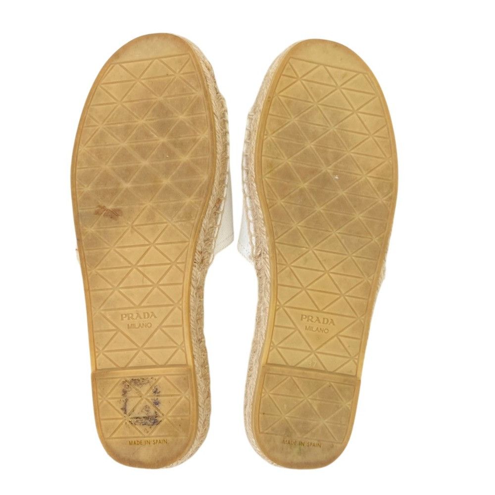Prada Prada Prada Triangle Logo Canvas Espadrille Sandals Textile Shoes 1XX619 DUTY FREE for USA Size ONE SIZE - 5 Thumbnail