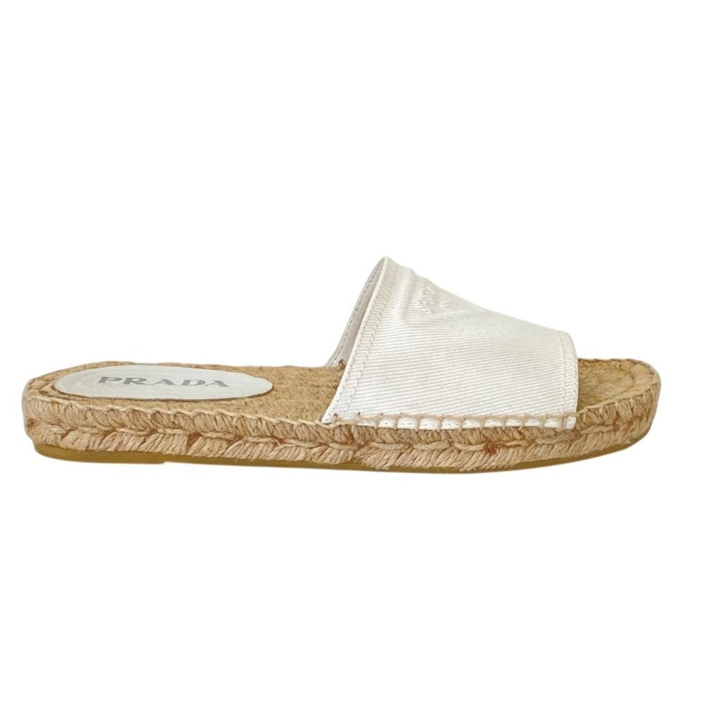 Prada Prada Prada Triangle Logo Canvas Espadrille Sandals Textile Shoes 1XX619 DUTY FREE for USA Size ONE SIZE - 3 Thumbnail