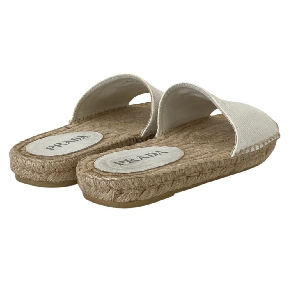 Prada Prada Prada Triangle Logo Canvas Espadrille Sandals Textile Shoes 1XX619 DUTY FREE for USA Size ONE SIZE - 4 Thumbnail