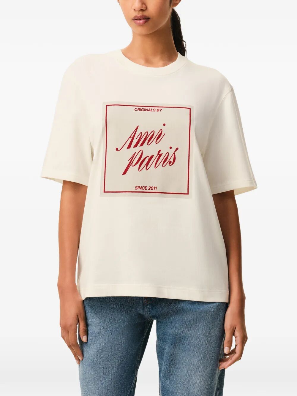 AMI BOXY FIT SHORT SLEEVES TEEHISRT WITH SIGNATURE PRINT AT FRONT Size US XL / EU 56 / 4 - 5 Thumbnail