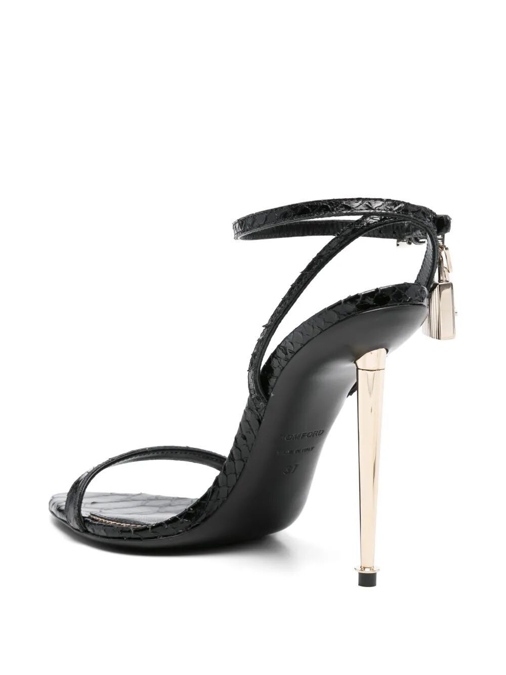 Tom Ford SEMI SHINY PRINTED PYTHON BC POINTY NAKED SANDAL Size US 10 / IT 40 - 4 Thumbnail