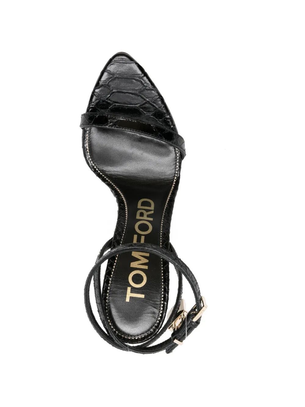 Tom Ford SEMI SHINY PRINTED PYTHON BC POINTY NAKED SANDAL Size US 11 / IT 41 - 3 Thumbnail