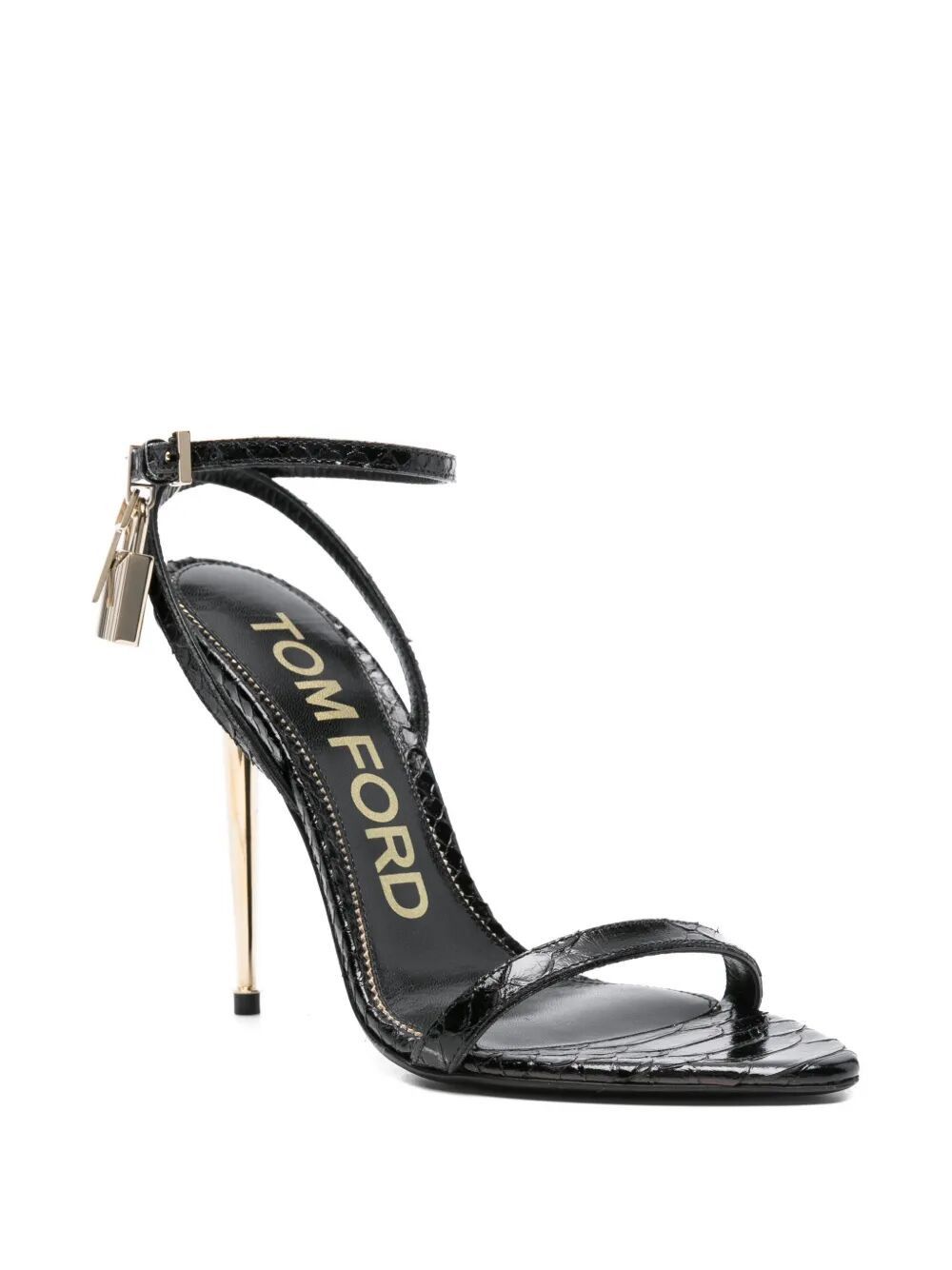 Tom Ford SEMI SHINY PRINTED PYTHON BC POINTY NAKED SANDAL Size US 11 / IT 41 - 2 Thumbnail