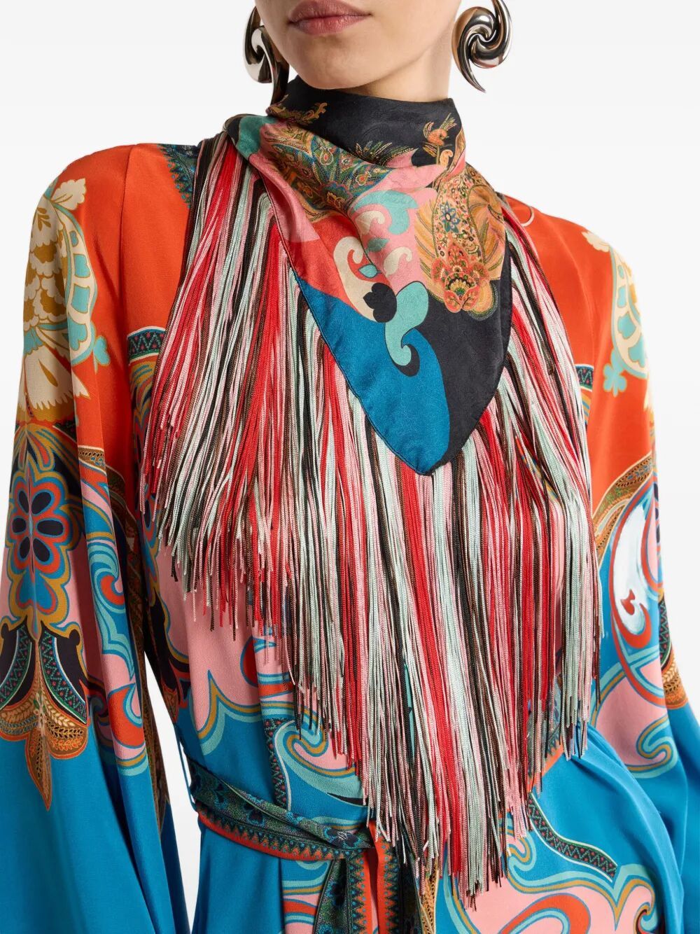 Etro FOULARD WITH FRINGE 50X50 Size ONE SIZE - 3 Thumbnail