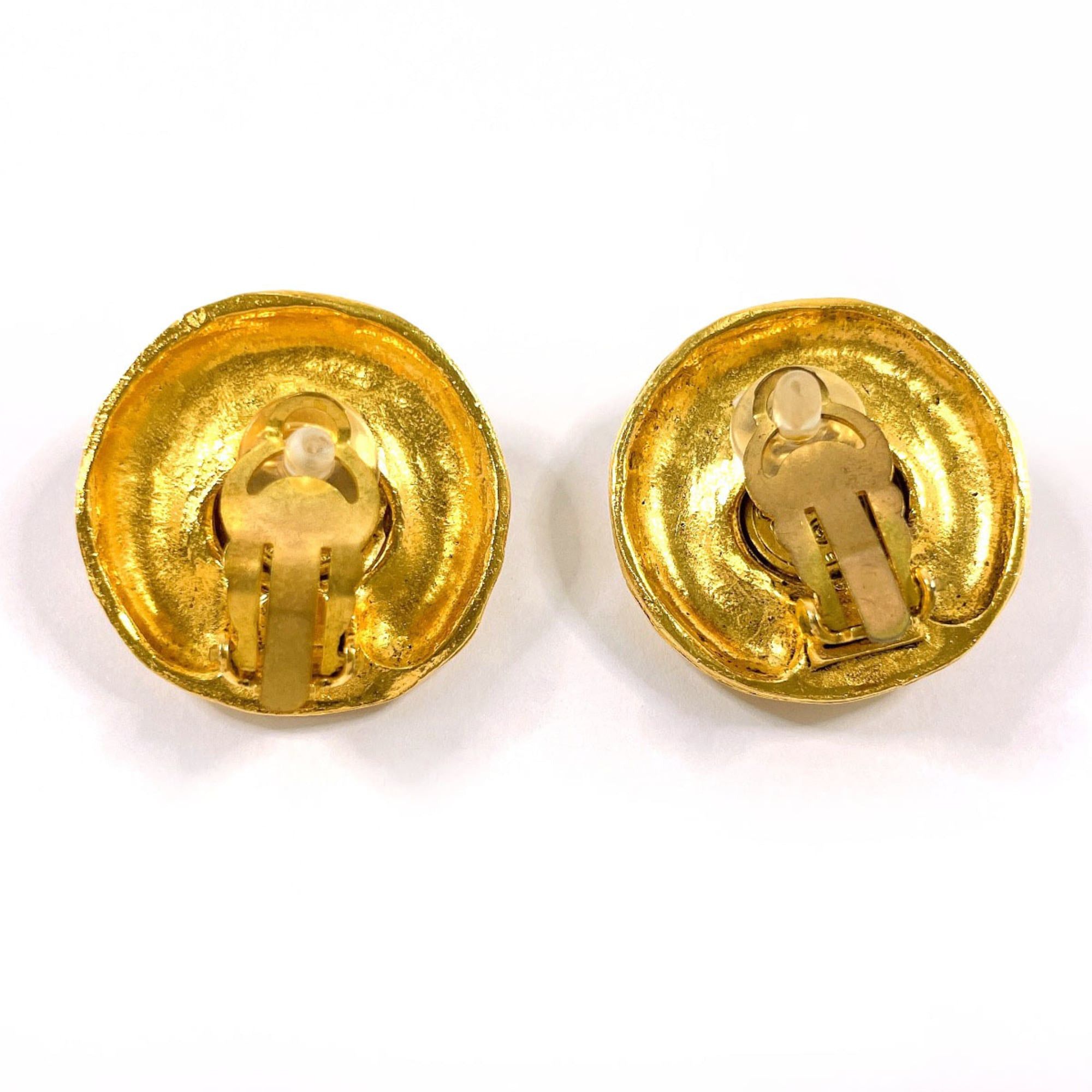 Chanel CHANEL Logo Vintage Earrings, Metal, Gold, Women's Size ONE SIZE - 2 Thumbnail